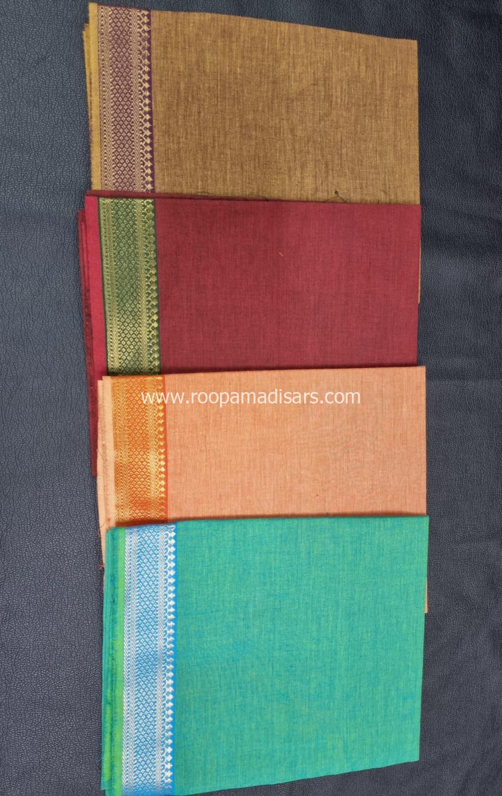 Mangalagiri blouse bits - Unstitched Multi Coloured CottonBlouse pieces -assorted colours - Image 2
