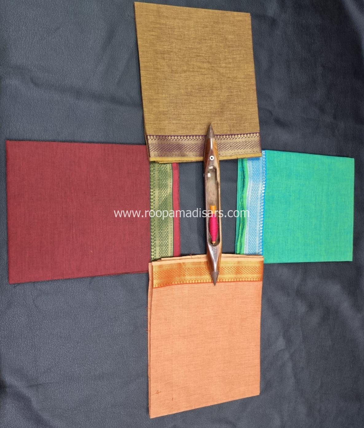Mangalagiri blouse bits - Unstitched Multi Coloured CottonBlouse pieces -assorted colours - Image 3