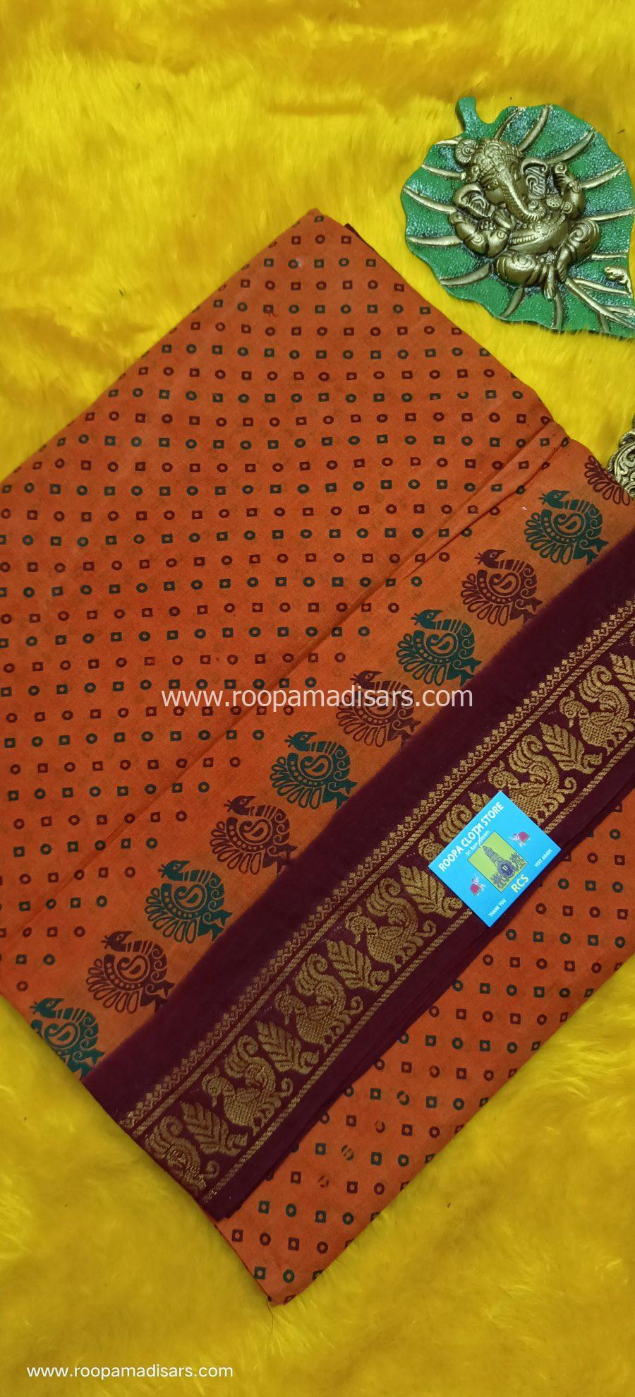 SUNGUDI SAREES -10.5YARDS MADISAR SAREE WITHOUT BLOUSE PIECE