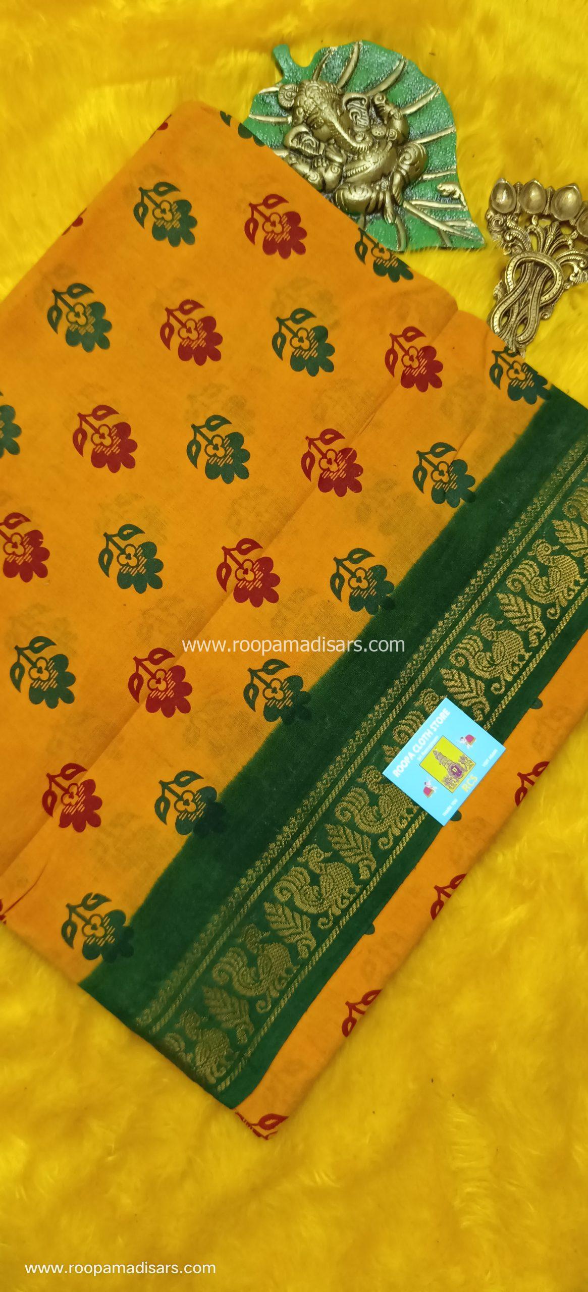 SUNGUDI SAREES -10.5YARDS MADISAR SAREE WITHOUT BLOUSE PIECE