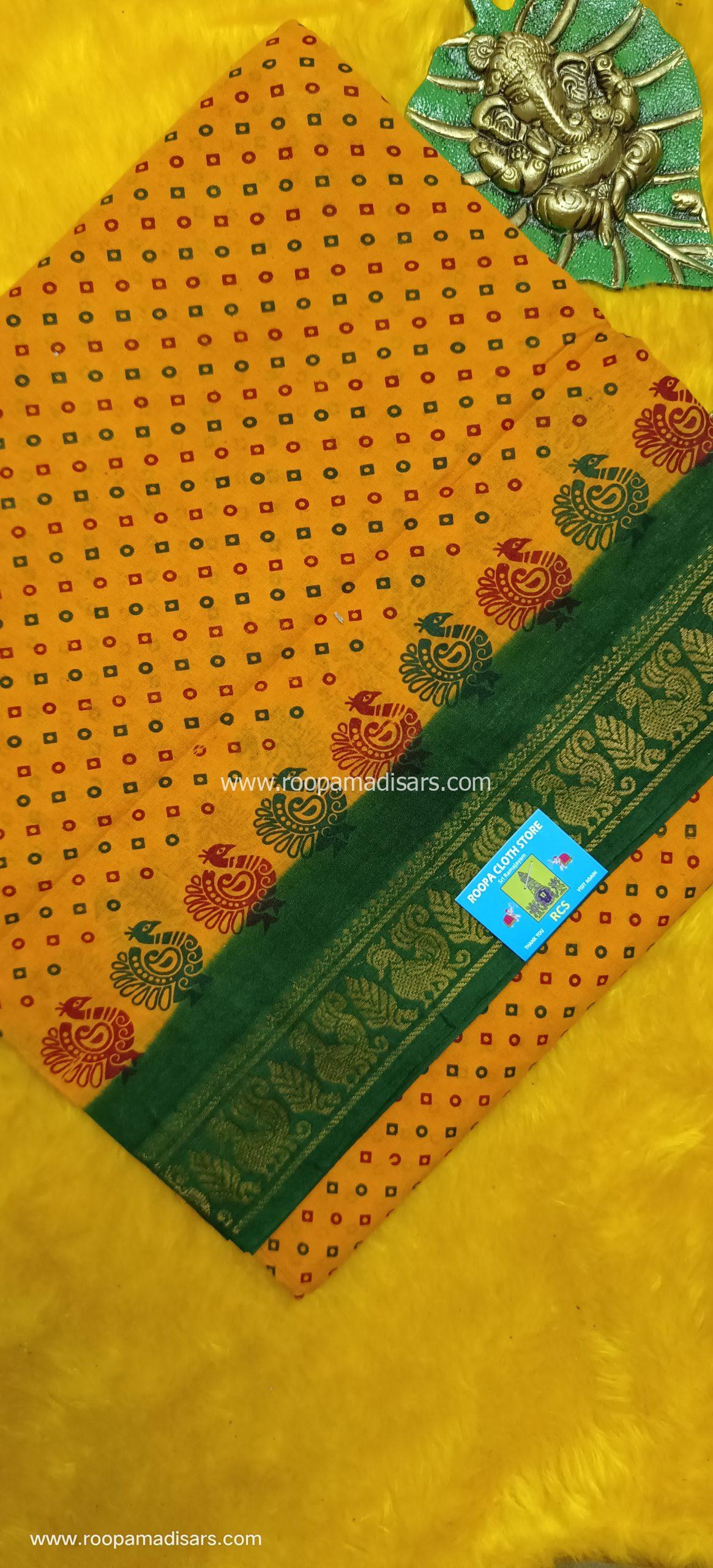 SUNGUDI SAREES -10.5YARDS MADISAR SAREE WITHOUT BLOUSE PIECE