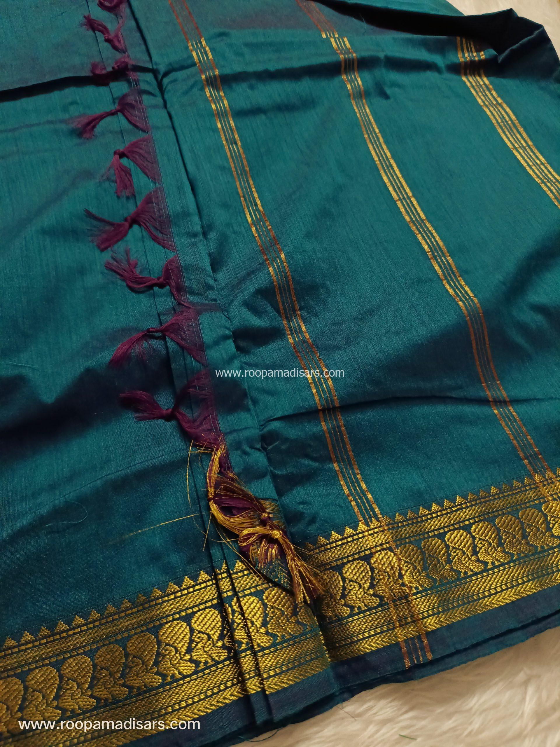 KALYANI SILK COTTON  -REGULAR MADISAR SAREE WITHOUT BLOUSE PIECE - Image 2