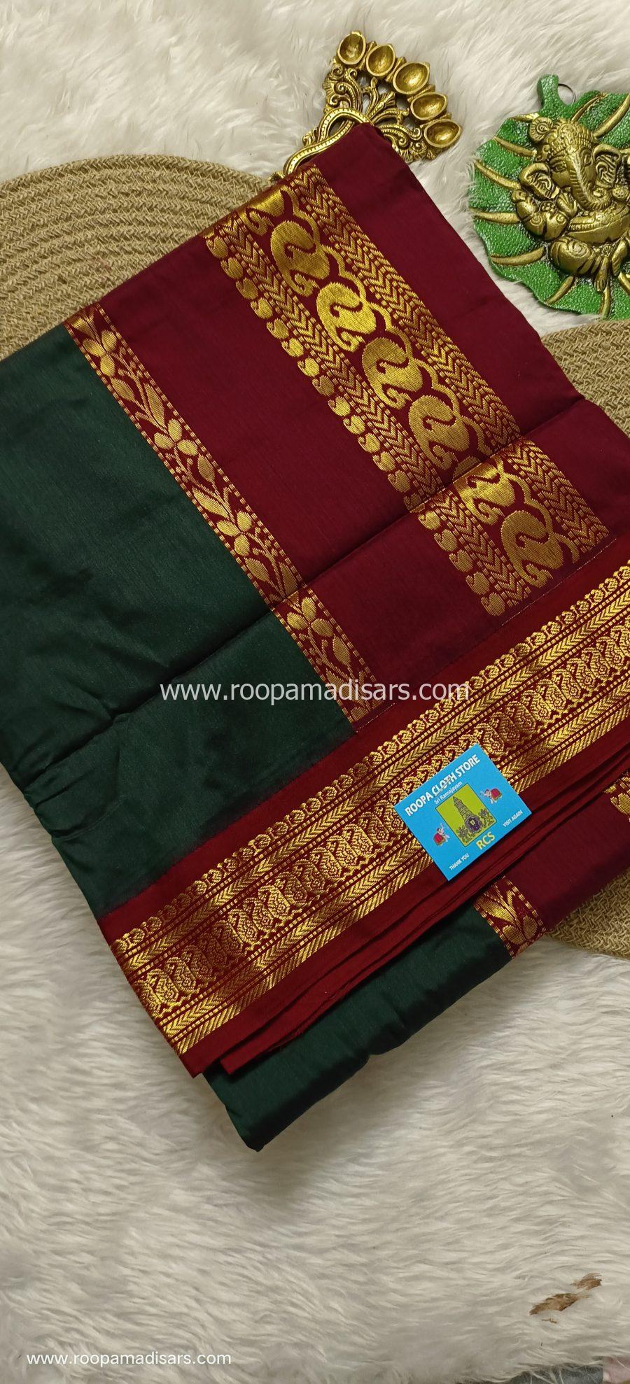 KALYANI SILK COTTON  -REGULAR MADISAR SAREE WITHOUT BLOUSE PIECE
