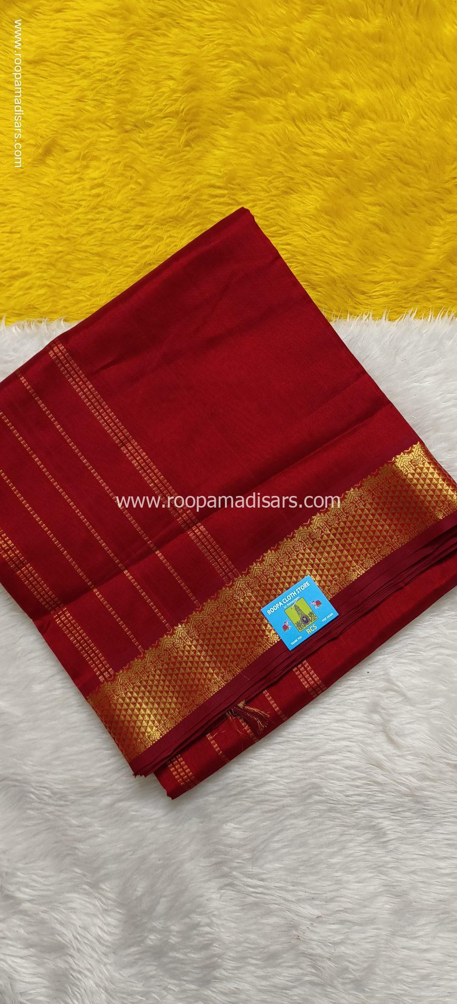 Pure Silk Cotton Madisar -10YARDS PURE SILK COTTON MADISAR KORVAI BORDER WITHOUT BLOUSE PIECE