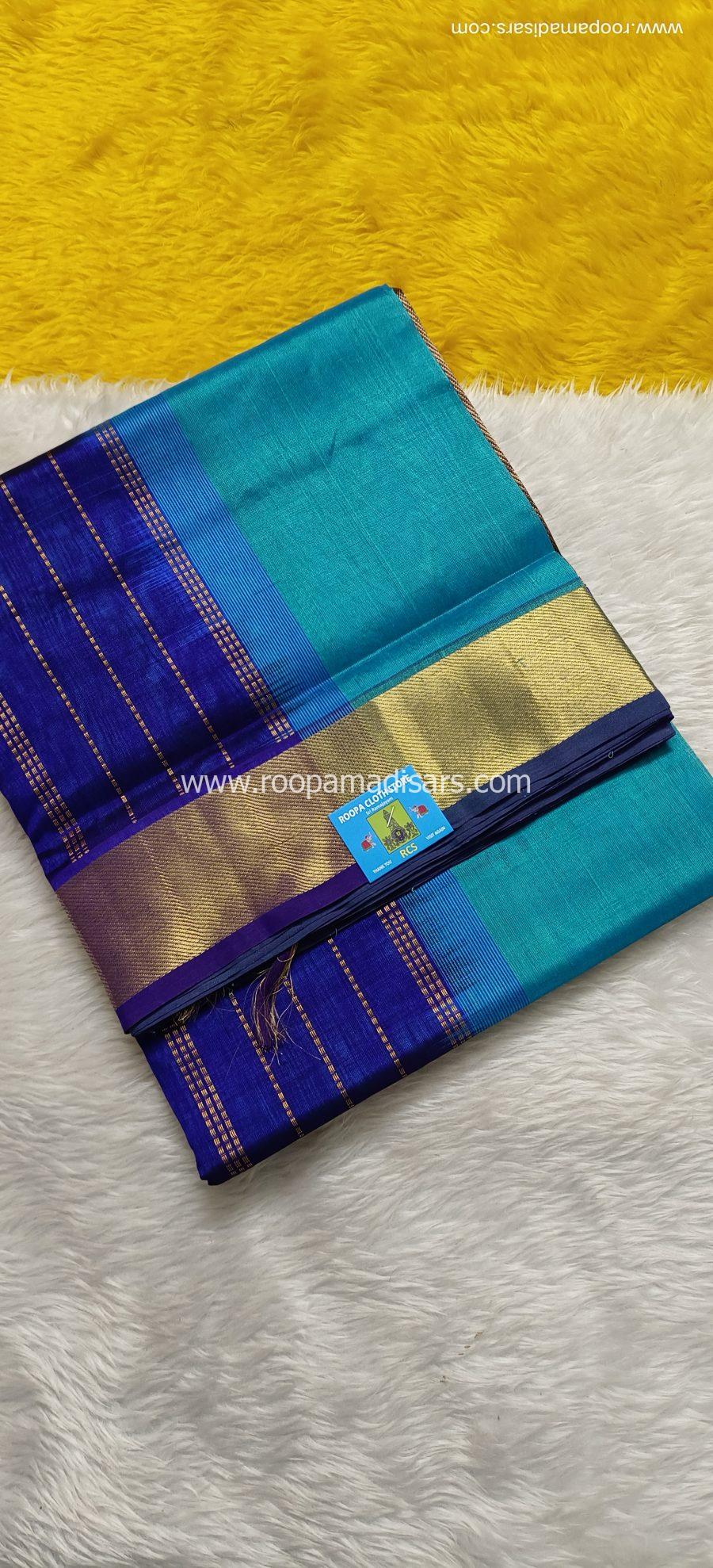 Pure Silk Cotton Madisar -10YARDS PURE SILK COTTON MADISAR KORVAI BORDER WITHOUT BLOUSE PIECE