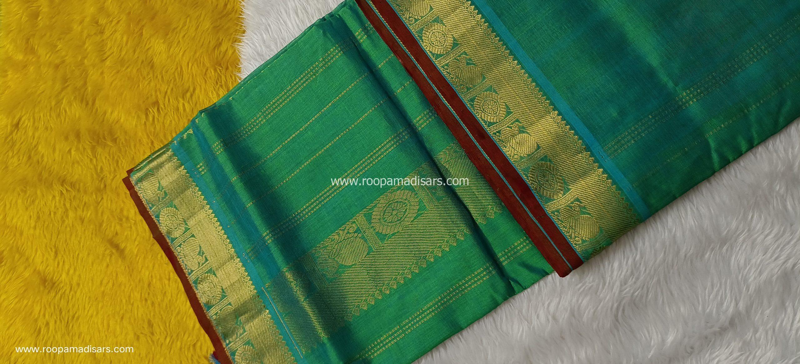 Pure Silk Cotton Madisar -10YARDS PURE SILK COTTON MADISAR KORVAI BORDER WITHOUT BLOUSE PIECE - Image 2
