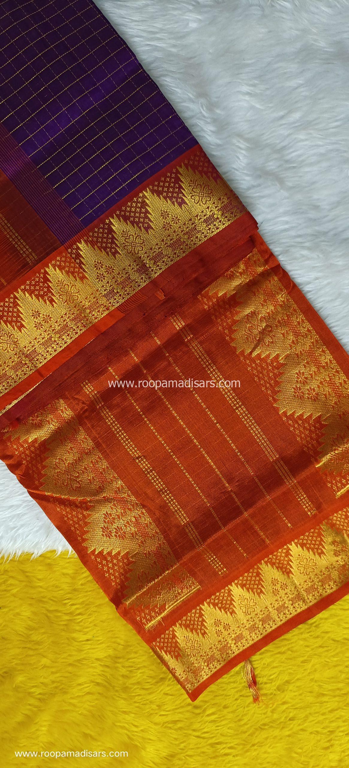 Pure Silk Cotton Madisar -10YARDS PURE SILK COTTON MADISAR KORVAI BORDER WITHOUT BLOUSE PIECE - Image 2