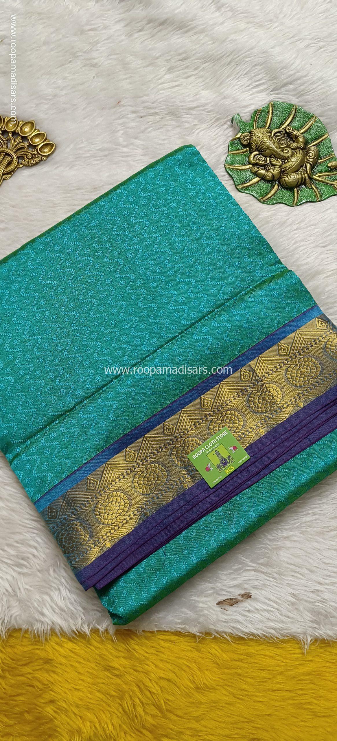 Pure Silk Cotton Madisar -10YARDS PURE SILK COTTON MADISAR KORVAI BORDER WITHOUT BLOUSE PIECE
