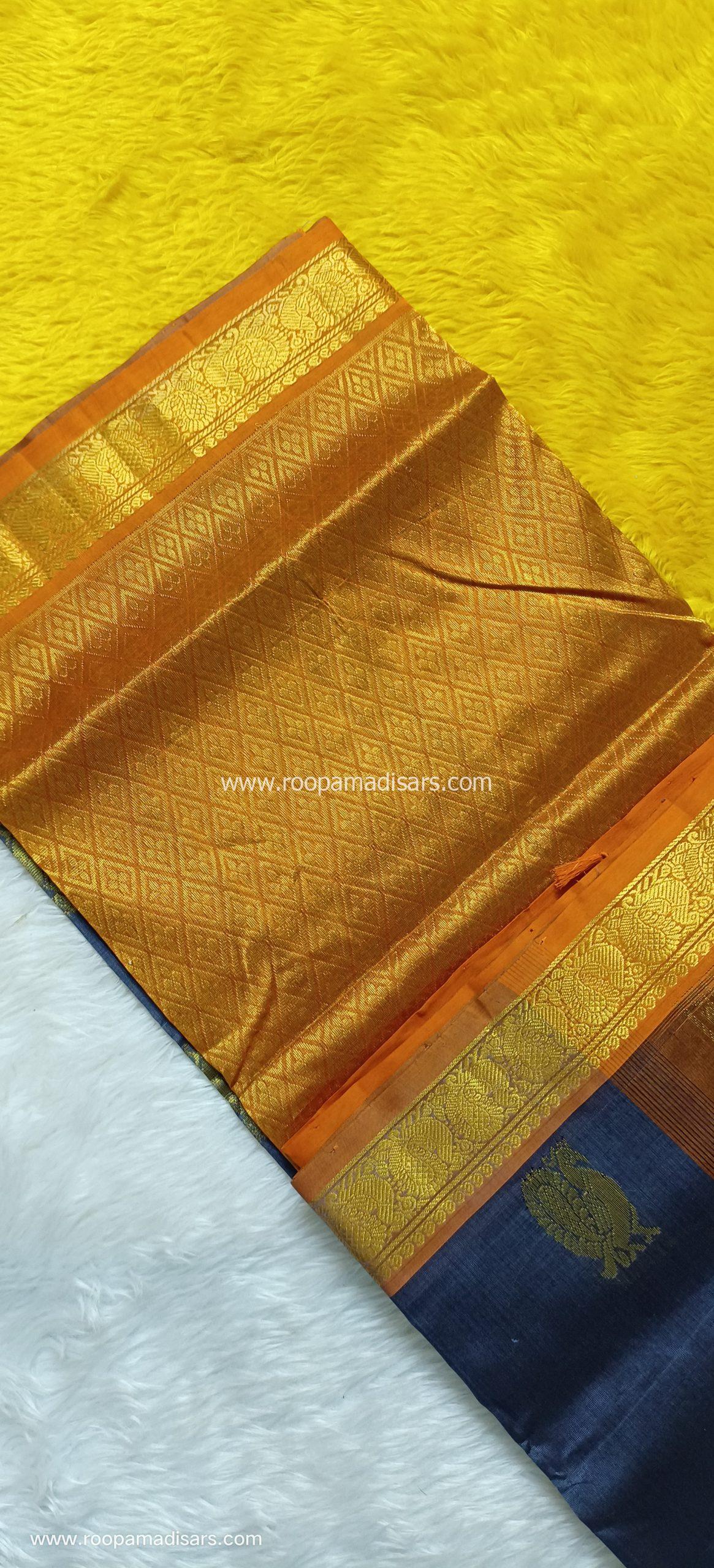 Pure Silk Cotton Madisar -10YARDS PURE SILK COTTON MADISAR KORVAI BORDER WITHOUT BLOUSE PIECE - Image 2