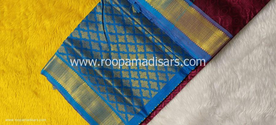 Pure Silk Cotton Madisar -10YARDS PURE SILK COTTON MADISAR KORVAI BORDER WITHOUT BLOUSE PIECE - Image 2