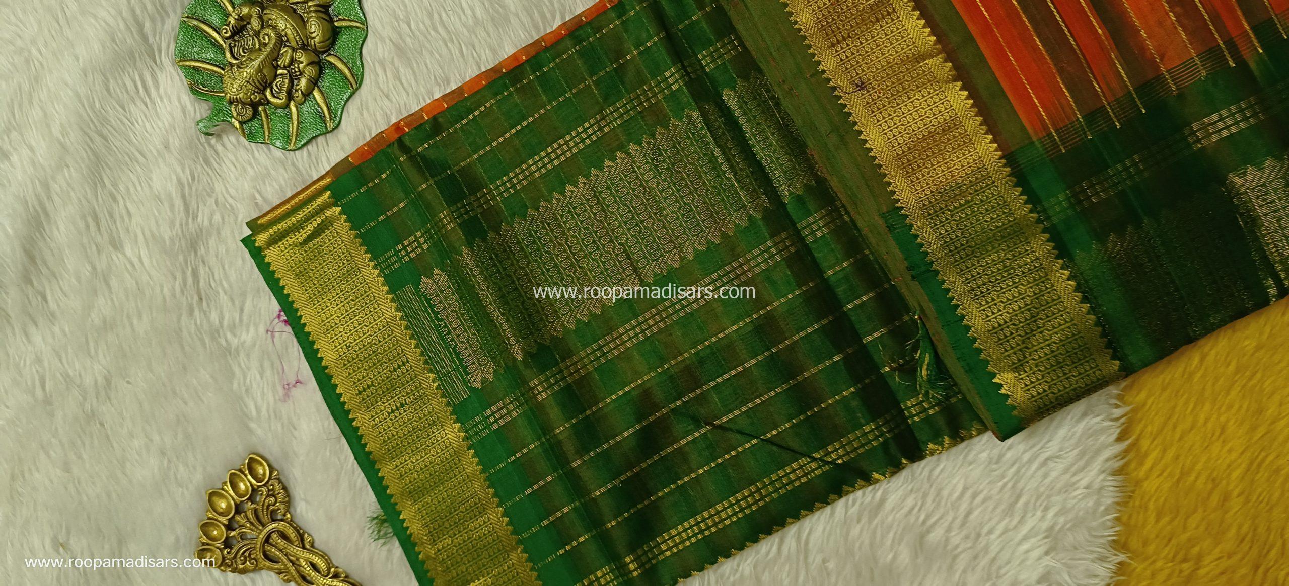 Pure Silk Cotton Madisar -10YARDS PURE SILK COTTON MADISAR KORVAI BORDER WITHOUT BLOUSE PIECE - Image 2
