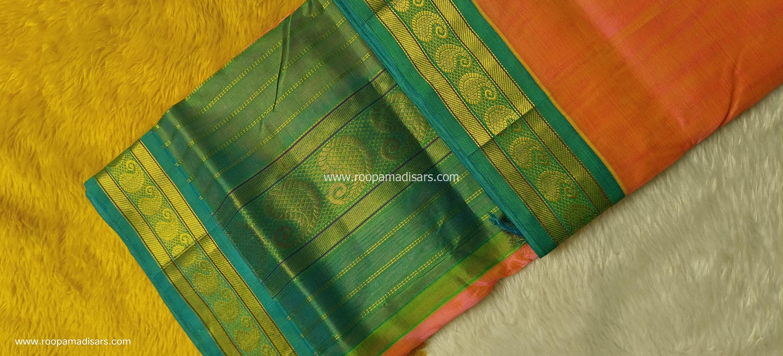 Pure Silk Cotton Madisar -10YARDS PURE SILK COTTON MADISAR KORVAI BORDER WITHOUT BLOUSE PIECE - Image 2