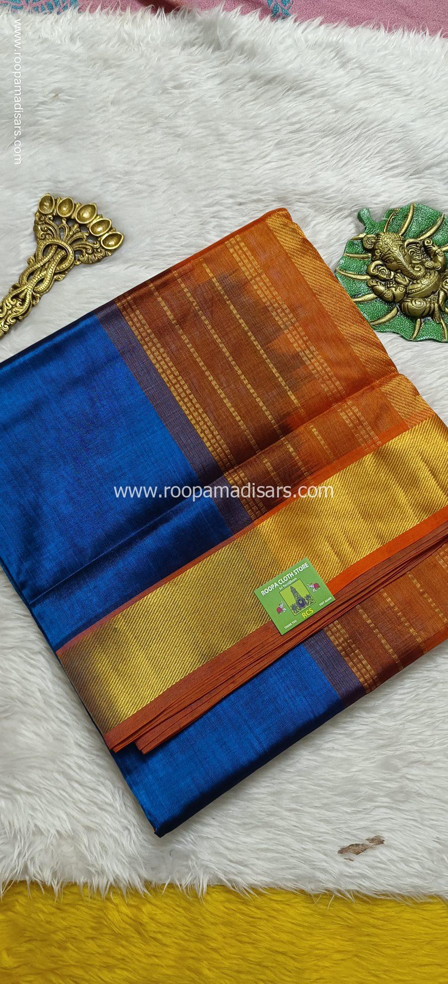 Pure Silk Cotton Madisar -10YARDS PURE SILK COTTON MADISAR KORVAI BORDER WITHOUT BLOUSE PIECE