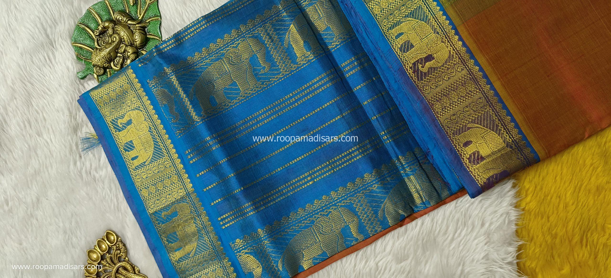 Pure Silk Cotton Madisar -10YARDS PURE SILK COTTON MADISAR KORVAI BORDER WITHOUT BLOUSE PIECE - Image 2