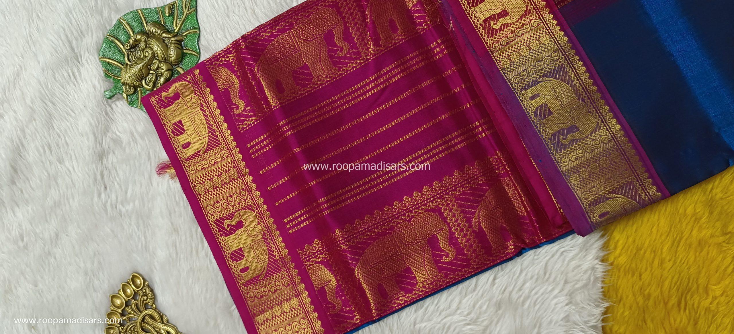 Pure Silk Cotton Madisar -10YARDS PURE SILK COTTON MADISAR KORVAI BORDER WITHOUT BLOUSE PIECE - Image 2
