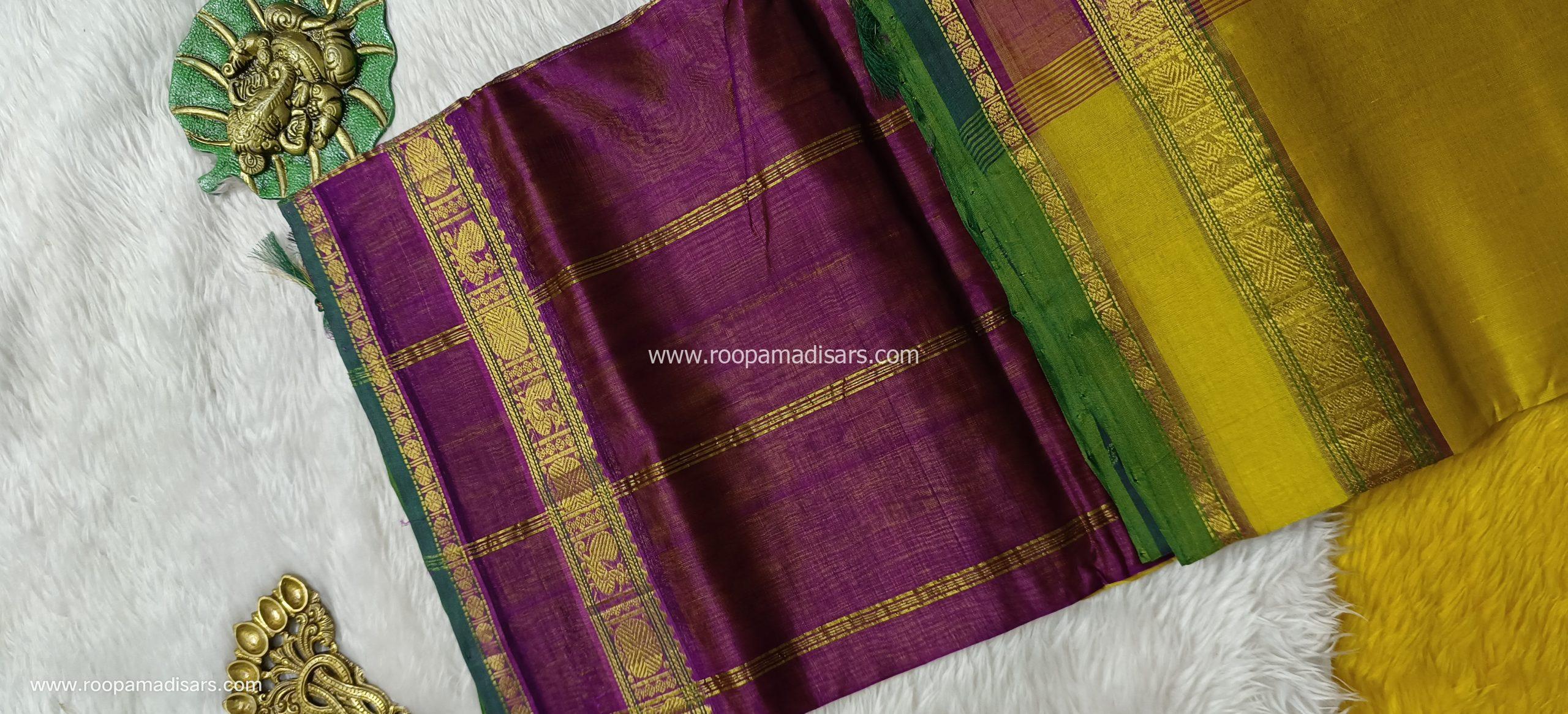 Pure Silk Cotton Madisar -10YARDS PURE SILK COTTON MADISAR KORVAI BORDER WITHOUT BLOUSE PIECE - Image 2