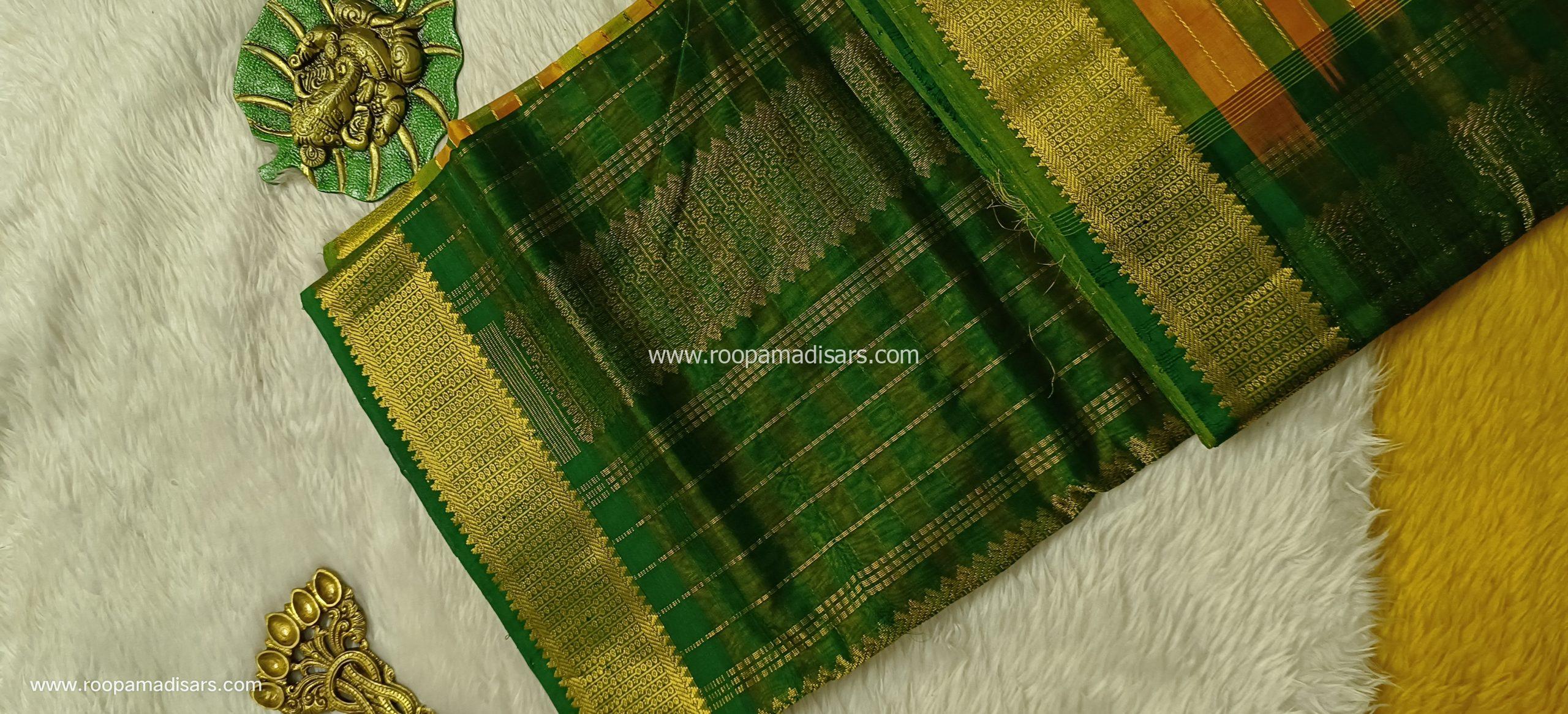 Pure Silk Cotton Madisar -10YARDS PURE SILK COTTON MADISAR KORVAI BORDER WITHOUT BLOUSE PIECE - Image 2