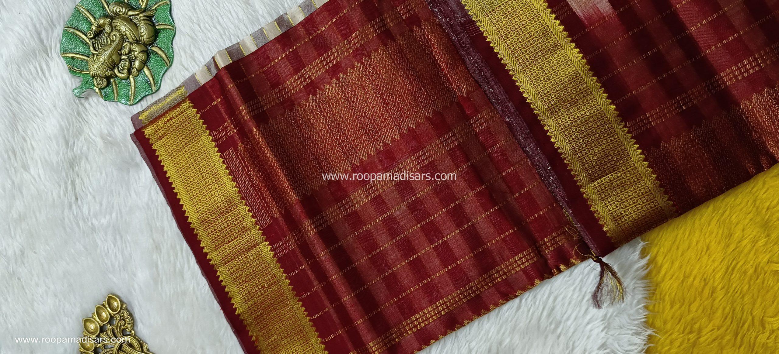 Pure Silk Cotton Madisar -10YARDS PURE SILK COTTON MADISAR KORVAI BORDER WITHOUT BLOUSE PIECE - Image 2