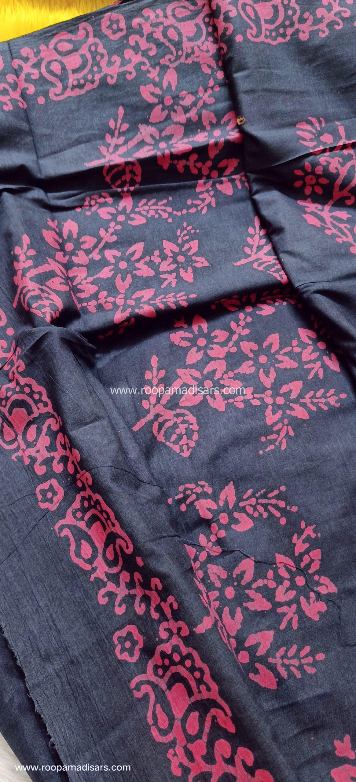 BATIK SAREES -10.5 YARDS ORIGINAL WAX PRINTED BATIK MADISAR SAREE WITHOUT BLOUSE PIECE - Image 2