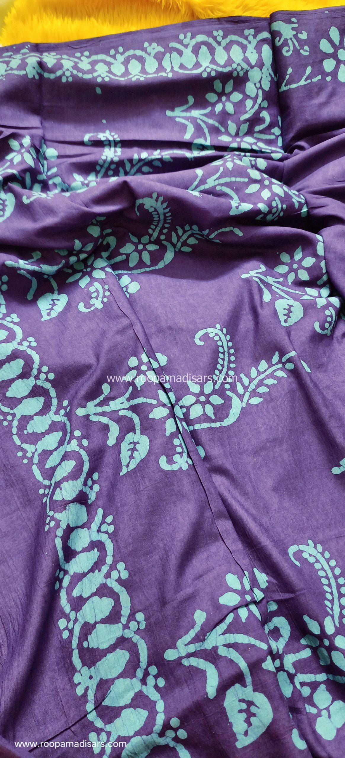 BATIK SAREES -10.5 YARDS ORIGINAL WAX PRINTED BATIK MADISAR SAREE WITHOUT BLOUSE PIECE - Image 2