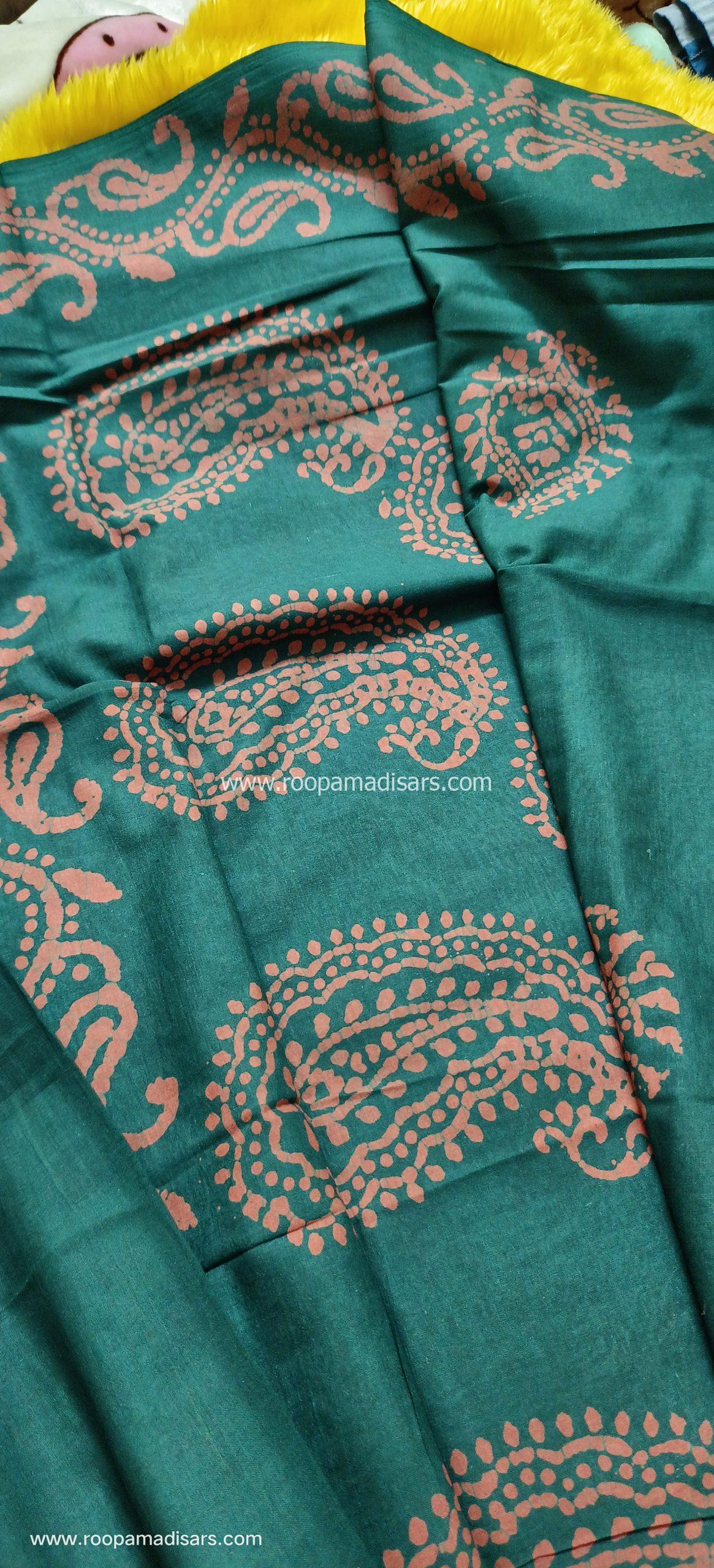 BATIK SAREES -10.5 YARDS ORIGINAL WAX PRINTED BATIK MADISAR SAREE WITHOUT BLOUSE PIECE - Image 2