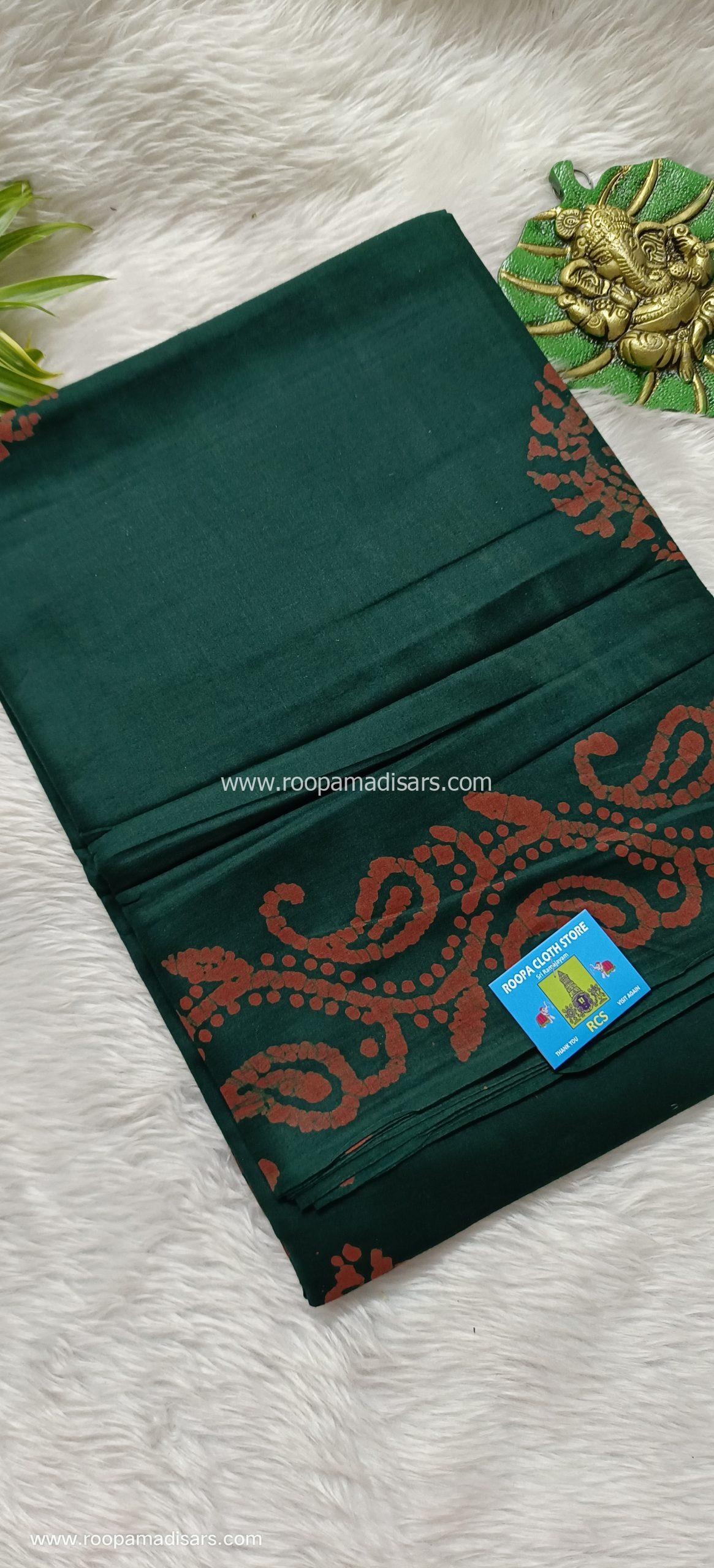BATIK SAREES -10.5 YARDS ORIGINAL WAX PRINTED BATIK MADISAR SAREE WITHOUT BLOUSE PIECE