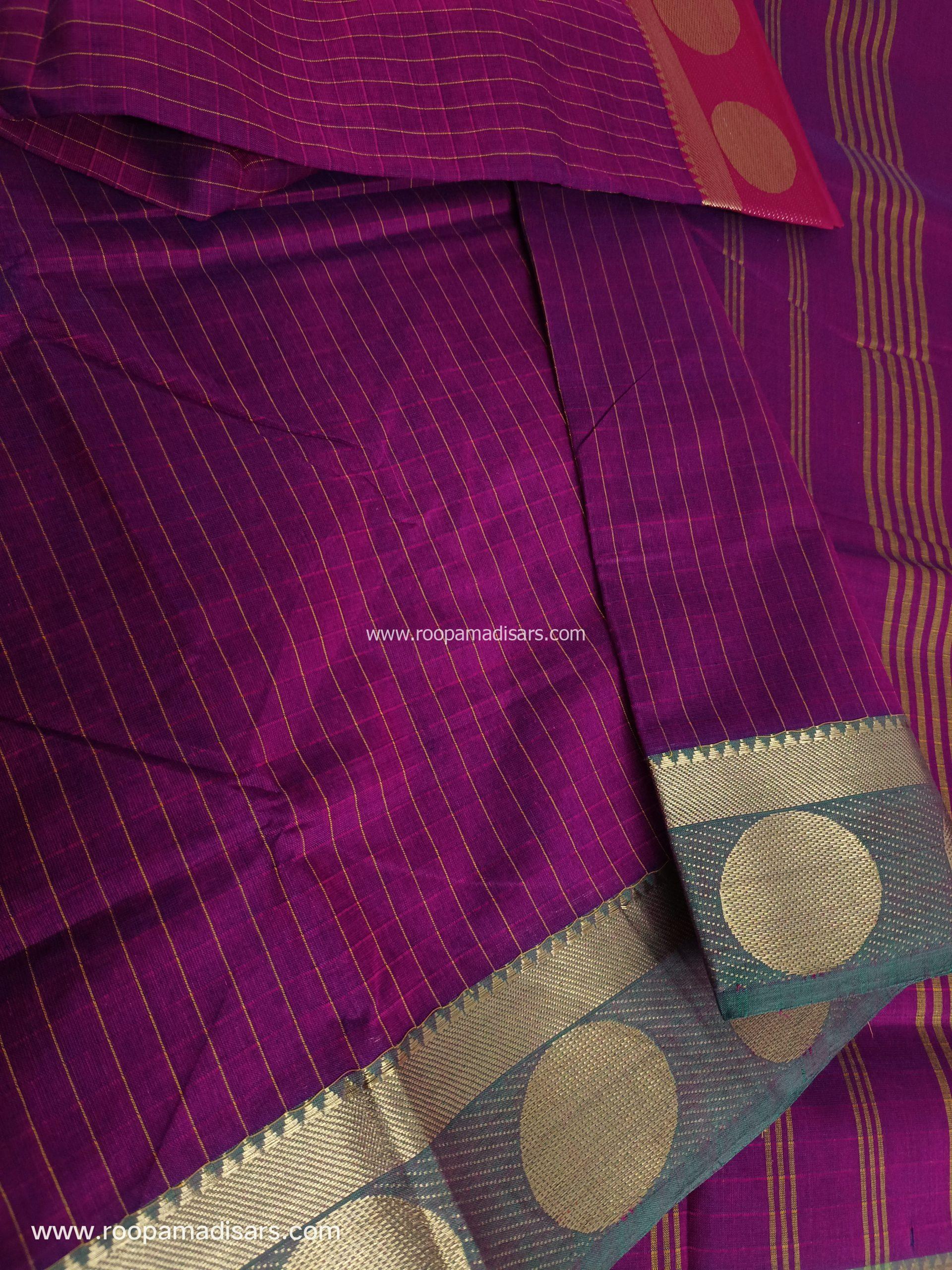 KANCHI COTTON MADISAR-10YARDS COTTON MADISAR SAREE WITHOUT BLOUSE PIECE - Image 2