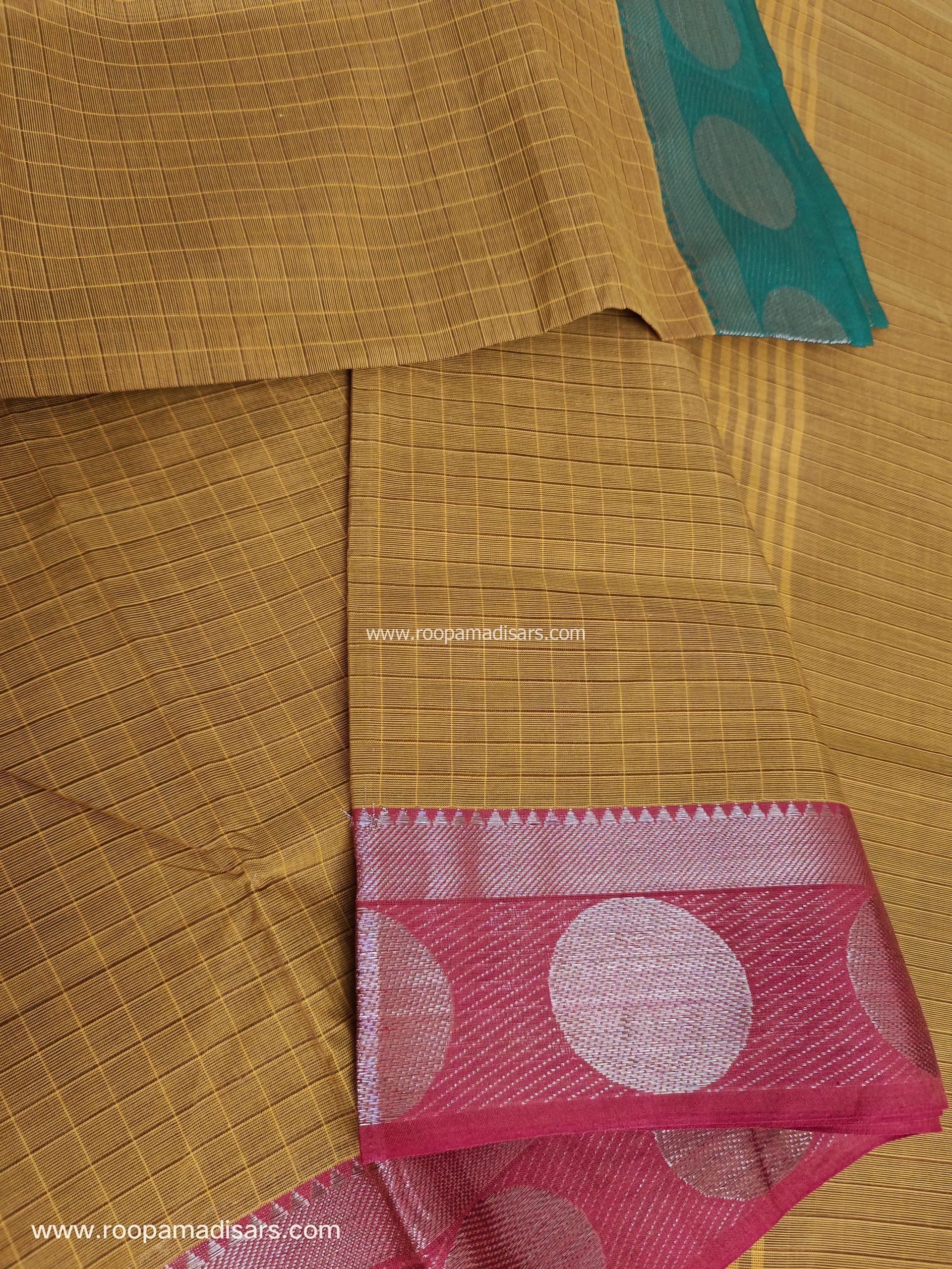 KANCHI COTTON MADISAR-10YARDS COTTON MADISAR SAREE WITHOUT BLOUSE PIECE - Image 2