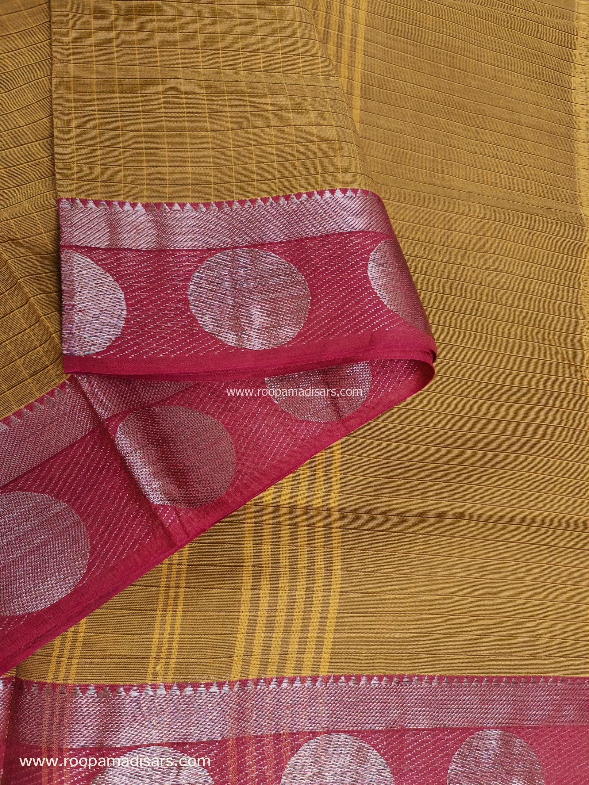 KANCHI COTTON MADISAR-10YARDS COTTON MADISAR SAREE WITHOUT BLOUSE PIECE - Image 3