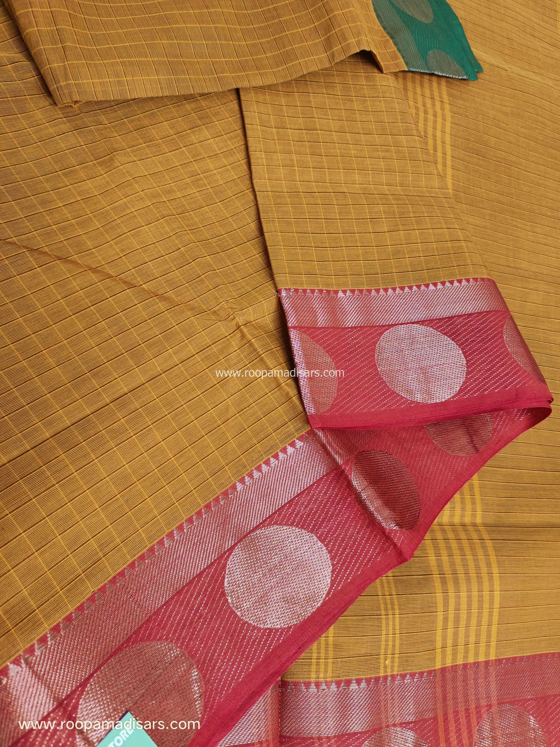 KANCHI COTTON MADISAR-10YARDS COTTON MADISAR SAREE WITHOUT BLOUSE PIECE