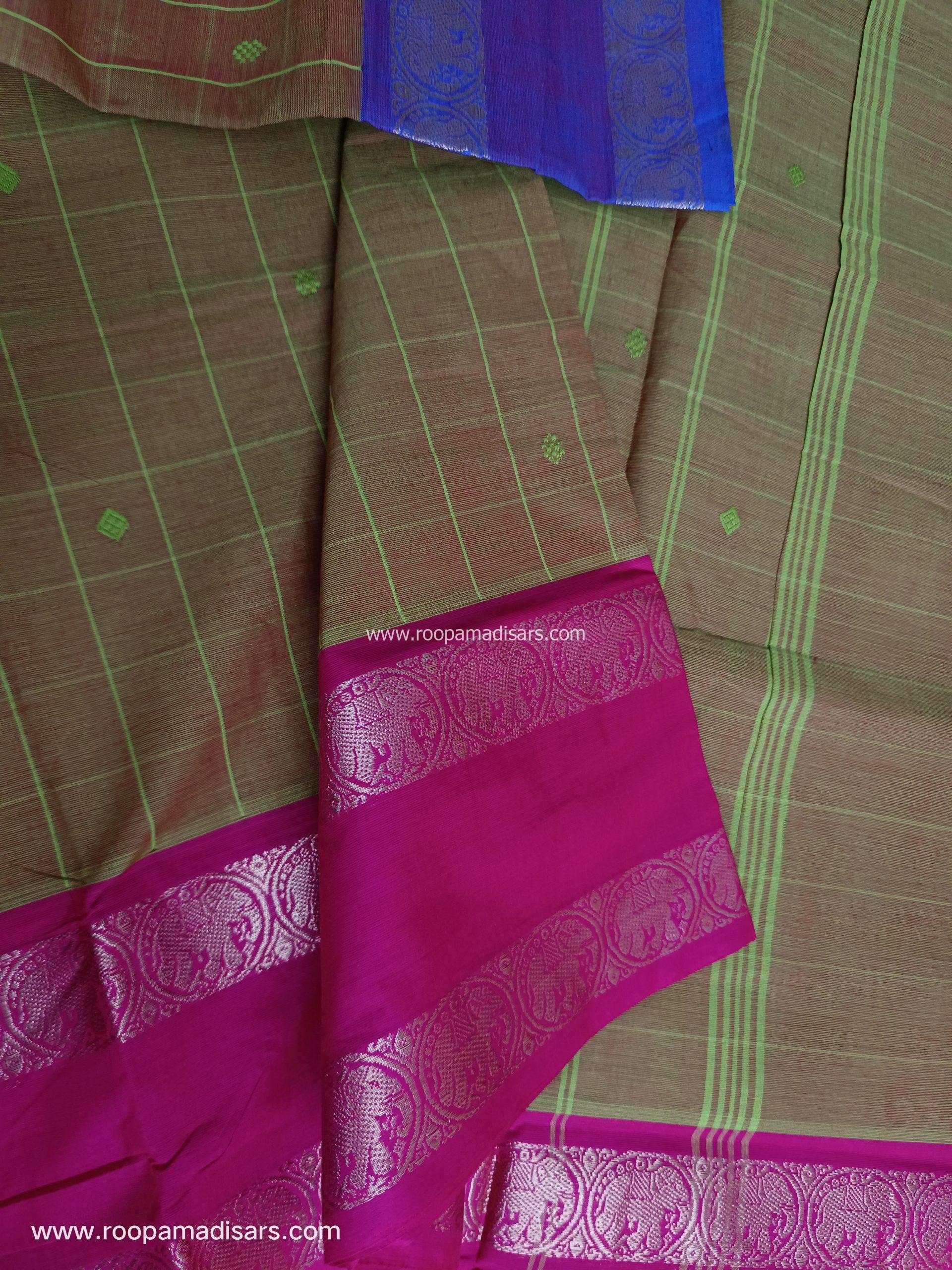 KANCHI COTTON MADISAR-10YARDS COTTON MADISAR SAREE WITHOUT BLOUSE PIECE - Image 2