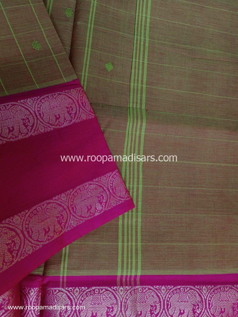 KANCHI COTTON MADISAR-10YARDS COTTON MADISAR SAREE WITHOUT BLOUSE PIECE - Image 3