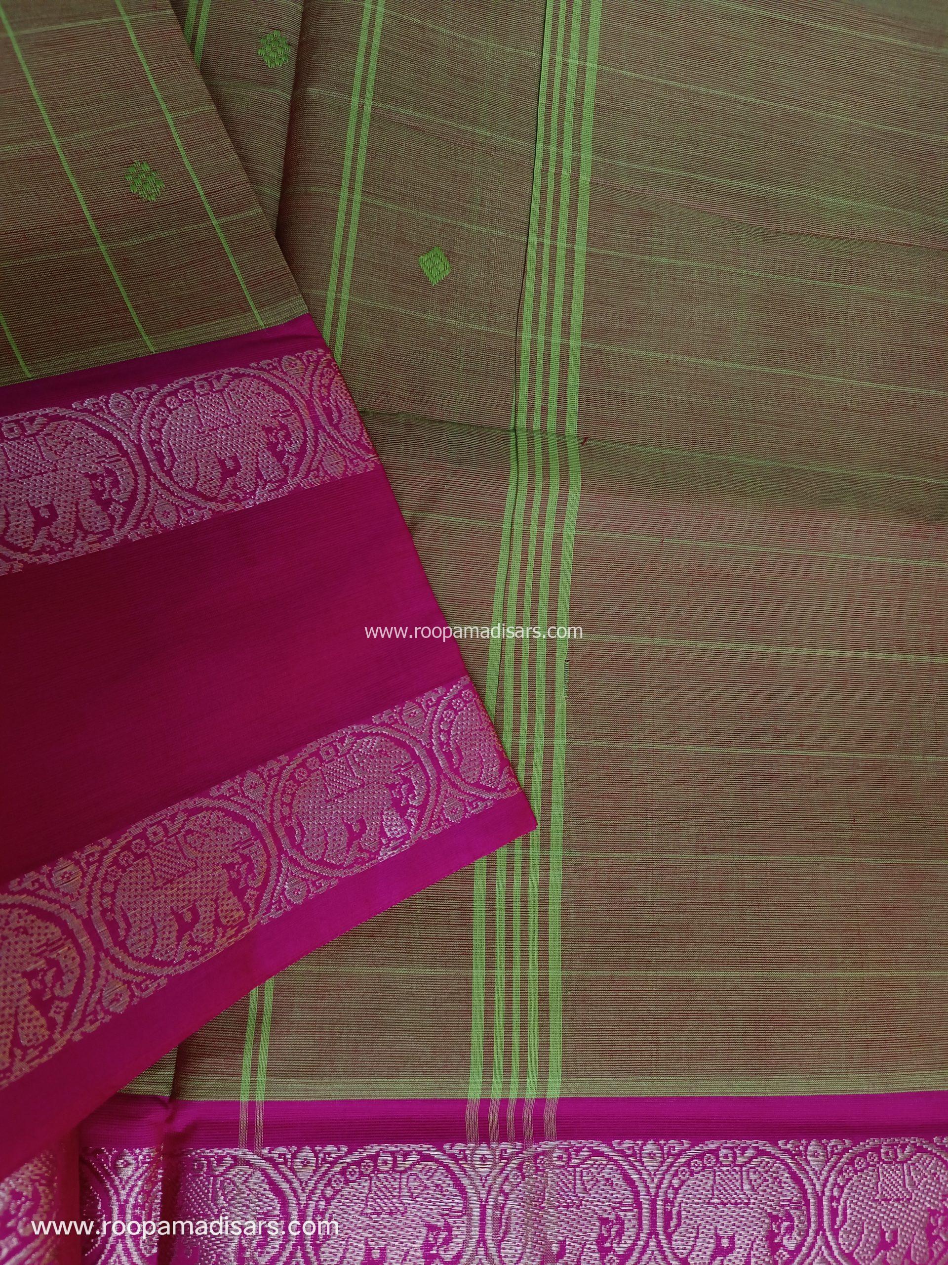 KANCHI COTTON MADISAR-10YARDS COTTON MADISAR SAREE WITHOUT BLOUSE PIECE - Image 3