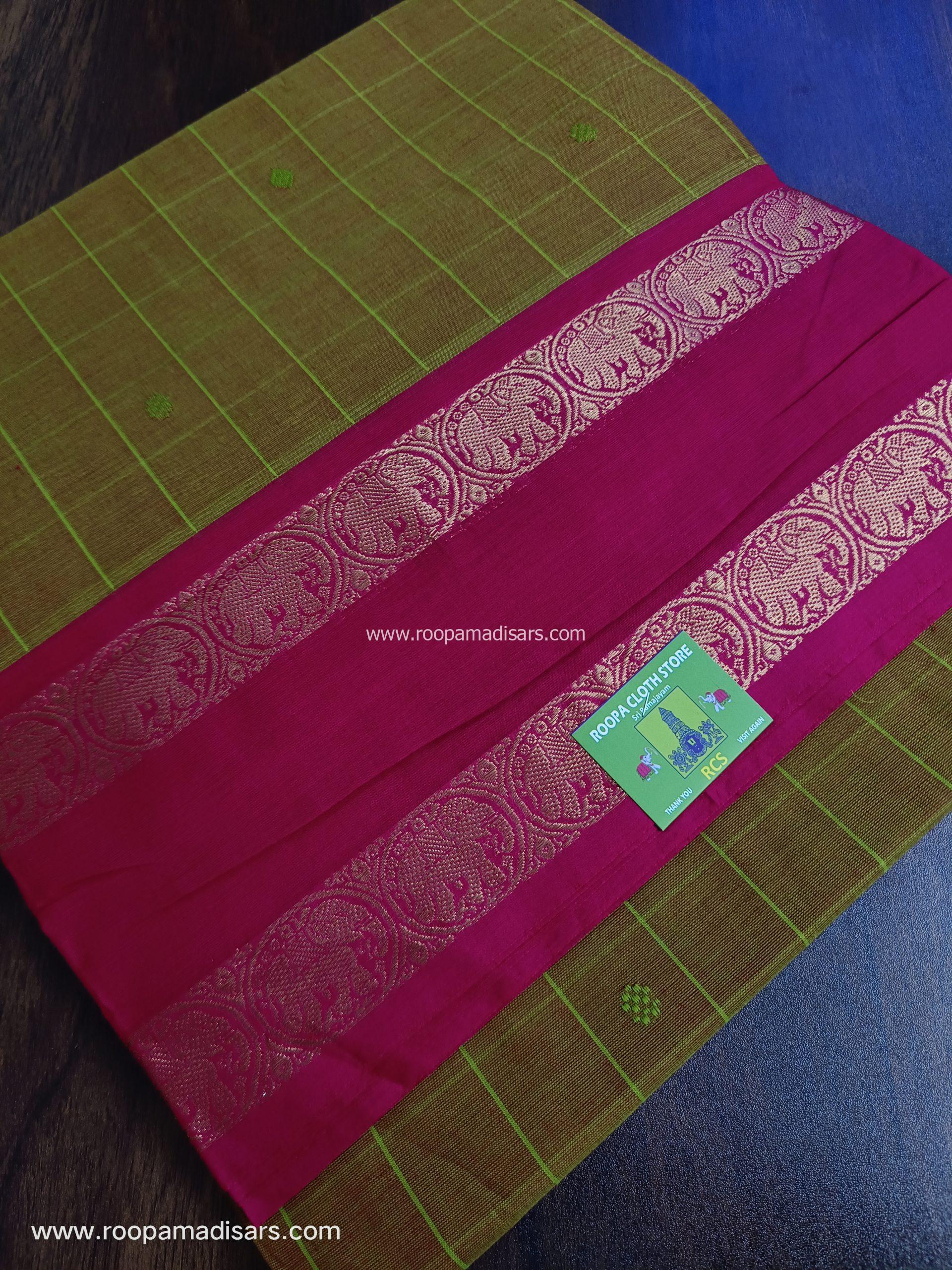 KANCHI COTTON MADISAR-10YARDS COTTON MADISAR SAREE WITHOUT BLOUSE PIECE