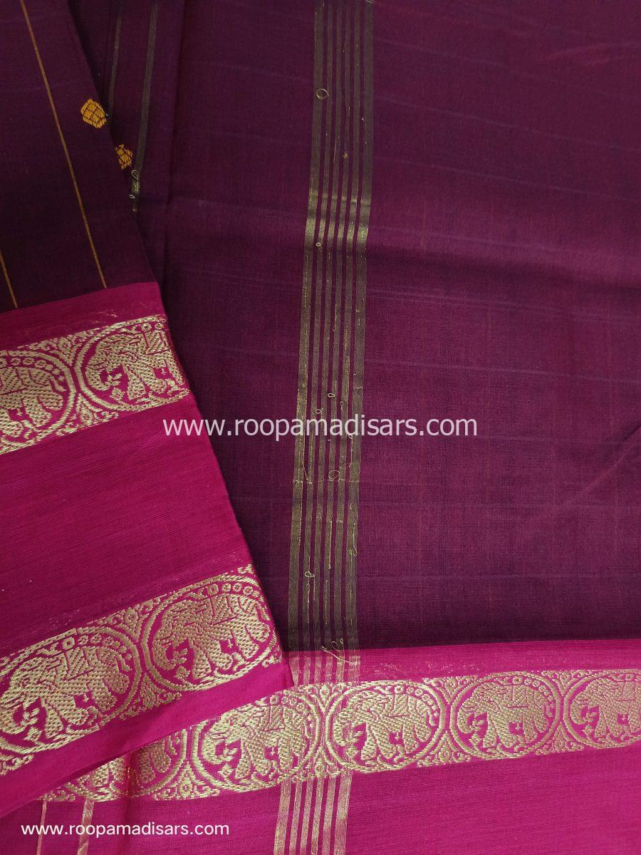 KANCHI COTTON MADISAR-10YARDS COTTON MADISAR SAREE WITHOUT BLOUSE PIECE - Image 3