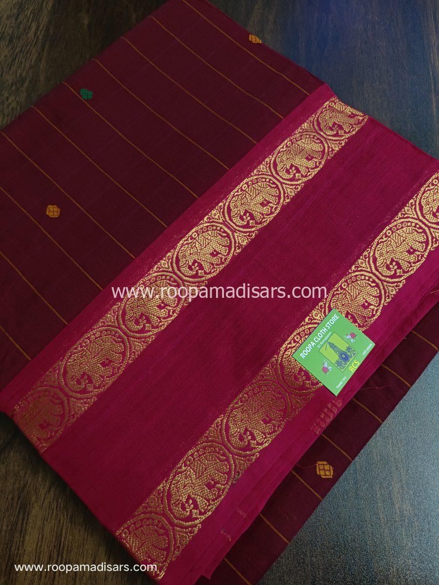 KANCHI COTTON MADISAR-10YARDS COTTON MADISAR SAREE WITHOUT BLOUSE PIECE