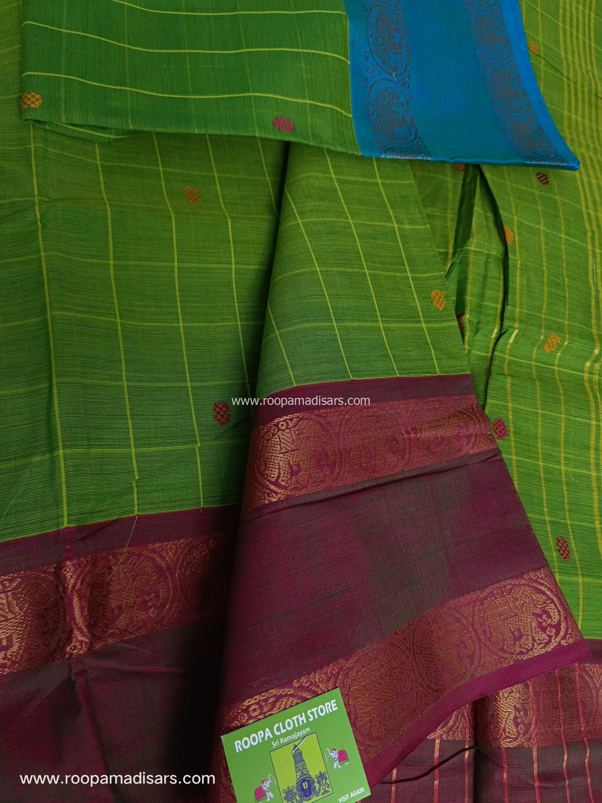 KANCHI COTTON MADISAR-10YARDS COTTON MADISAR SAREE WITHOUT BLOUSE PIECE - Image 2