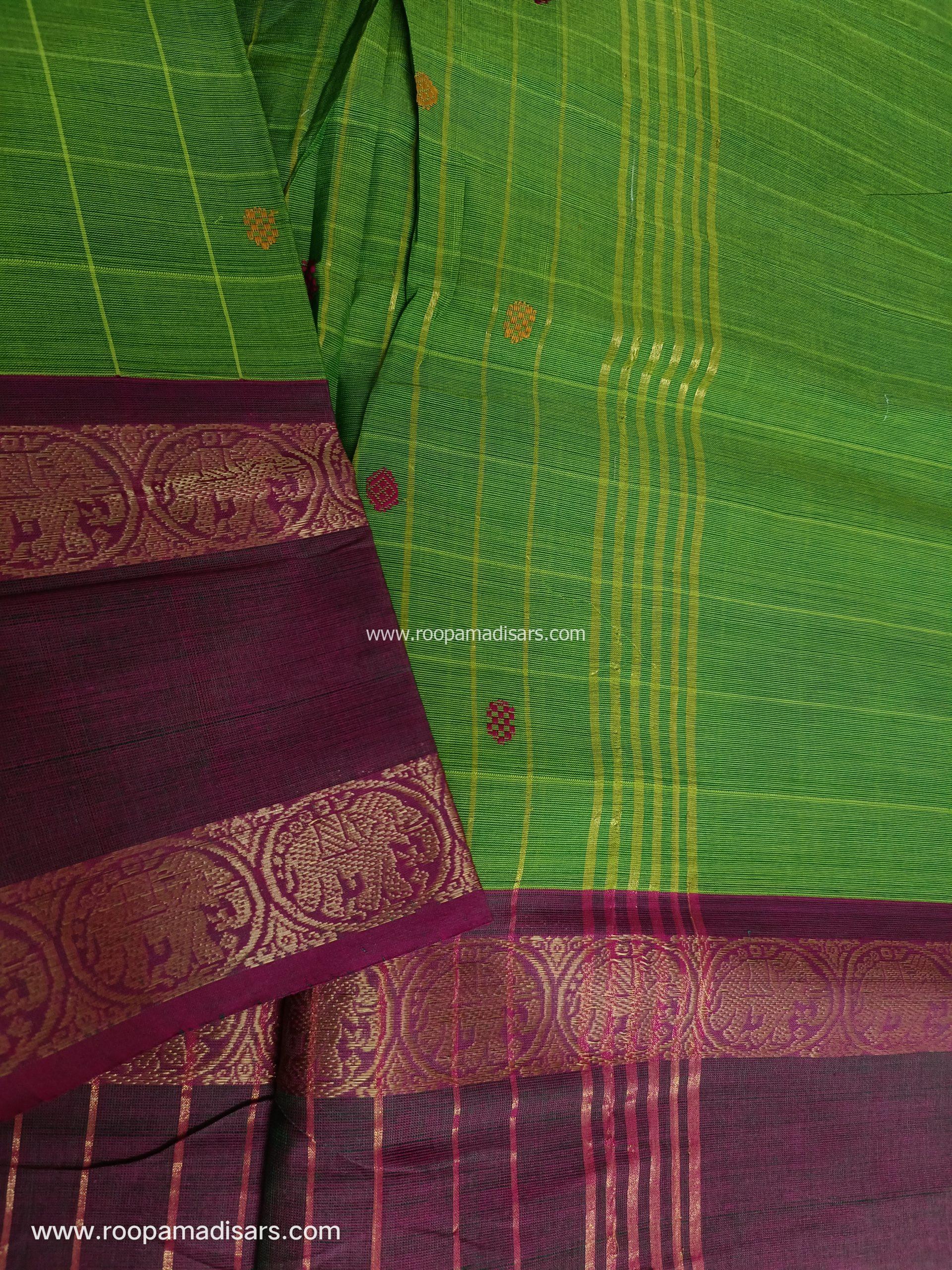 KANCHI COTTON MADISAR-10YARDS COTTON MADISAR SAREE WITHOUT BLOUSE PIECE - Image 3