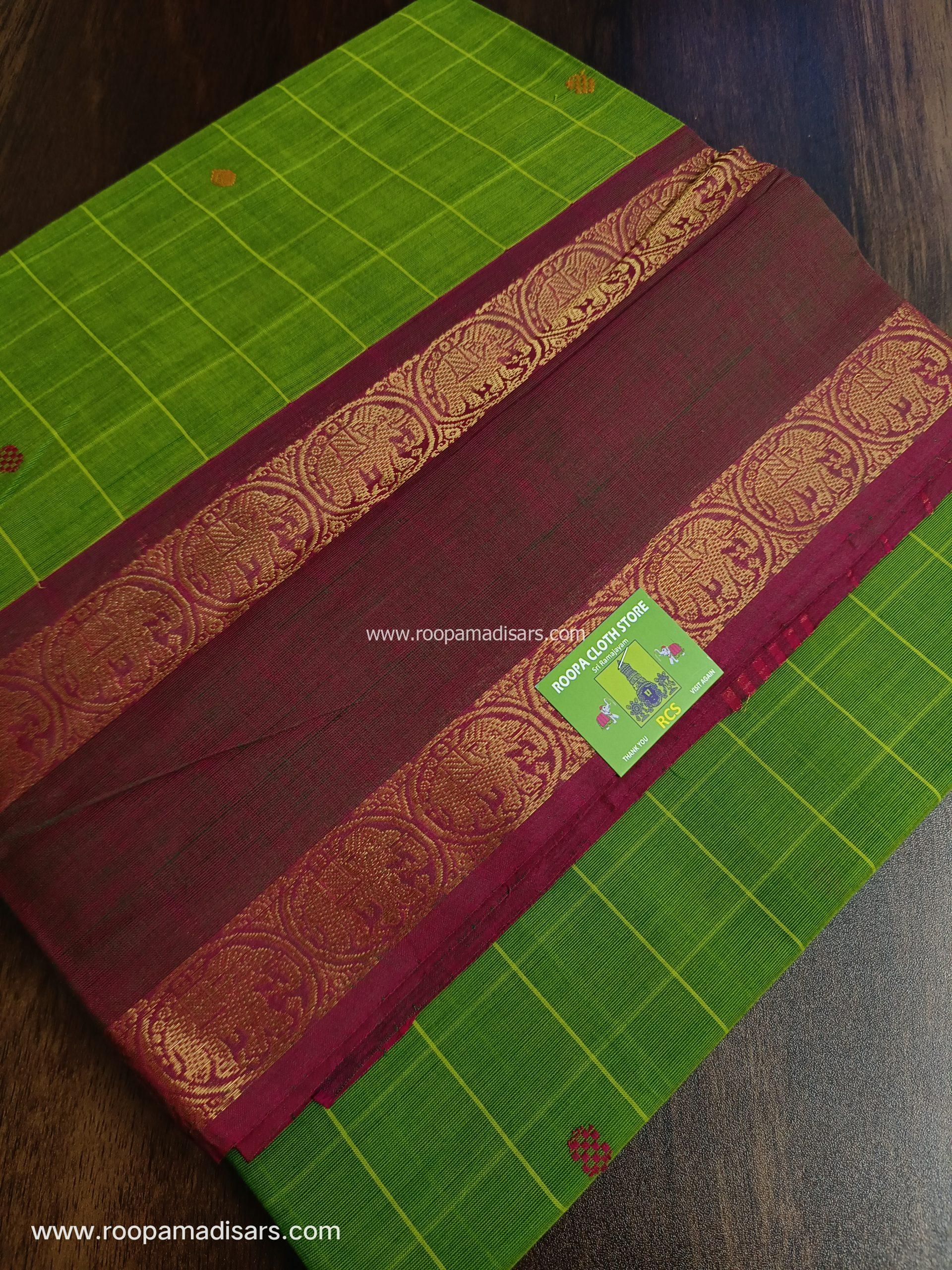 KANCHI COTTON MADISAR-10YARDS COTTON MADISAR SAREE WITHOUT BLOUSE PIECE