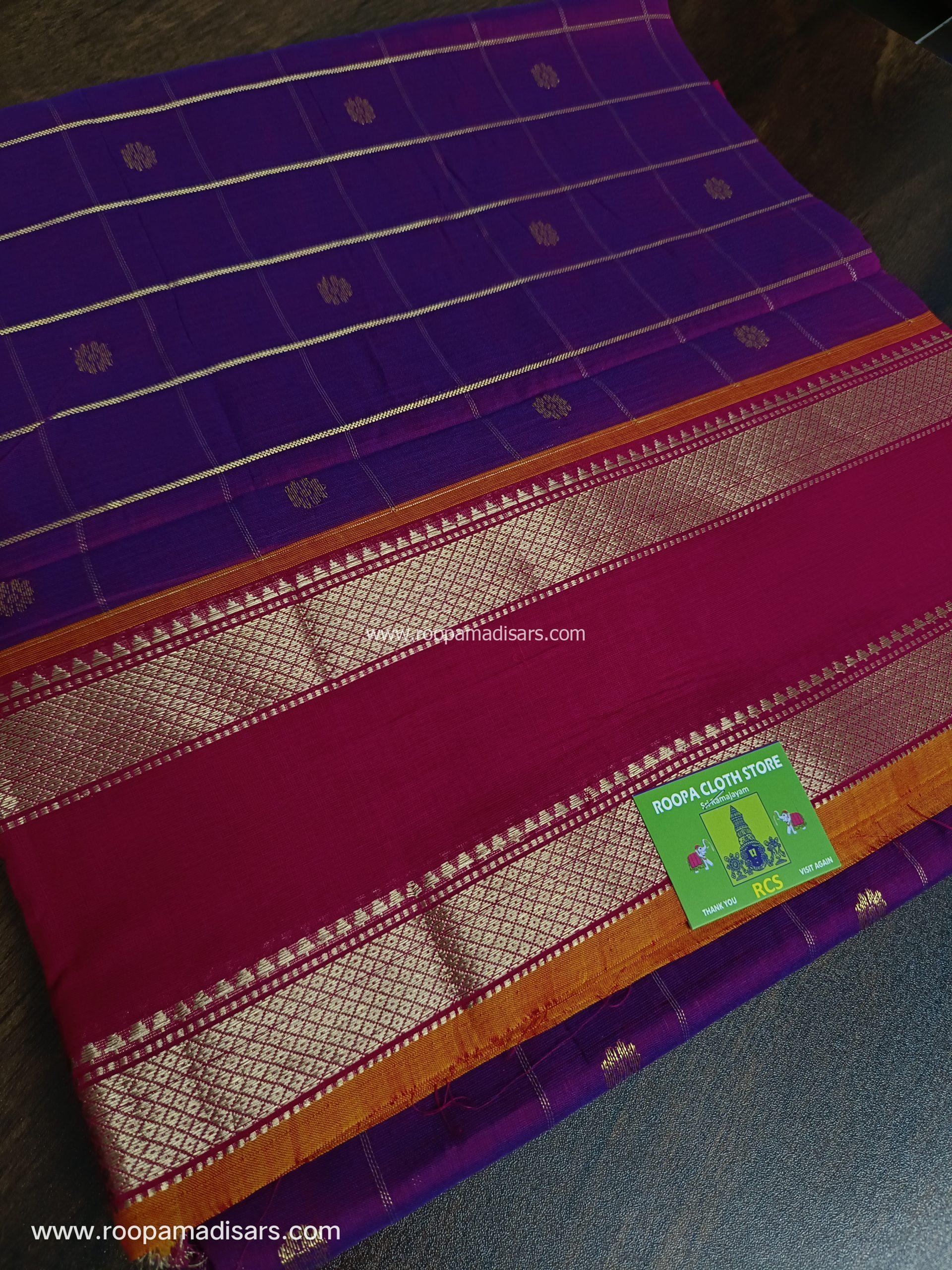 KANCHI COTTON MADISAR-10YARDS COTTON MADISAR SAREE WITHOUT BLOUSE PIECE