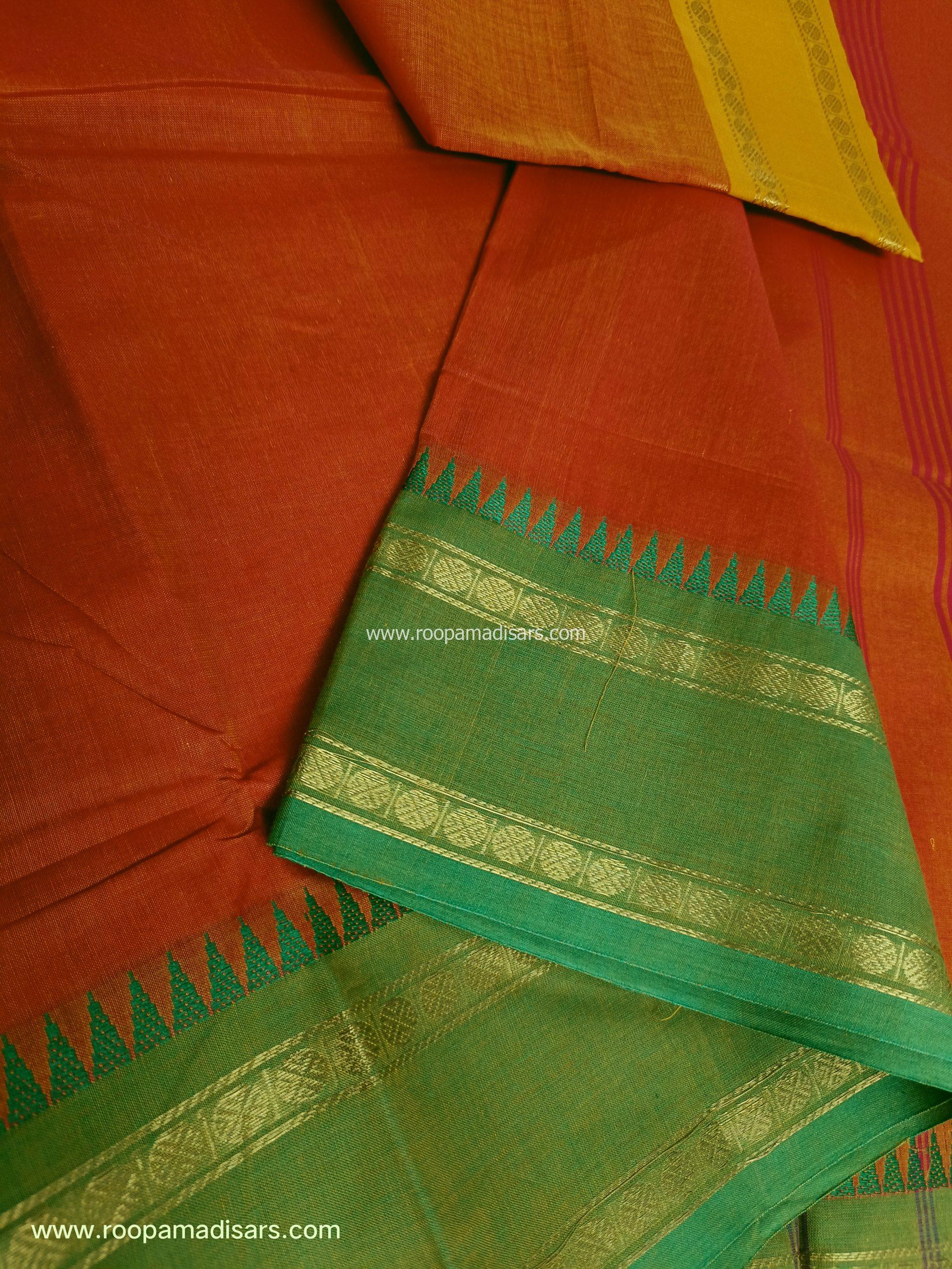 KANCHI COTTON MADISAR-10YARDS COTTON MADISAR SAREE WITHOUT BLOUSE PIECE