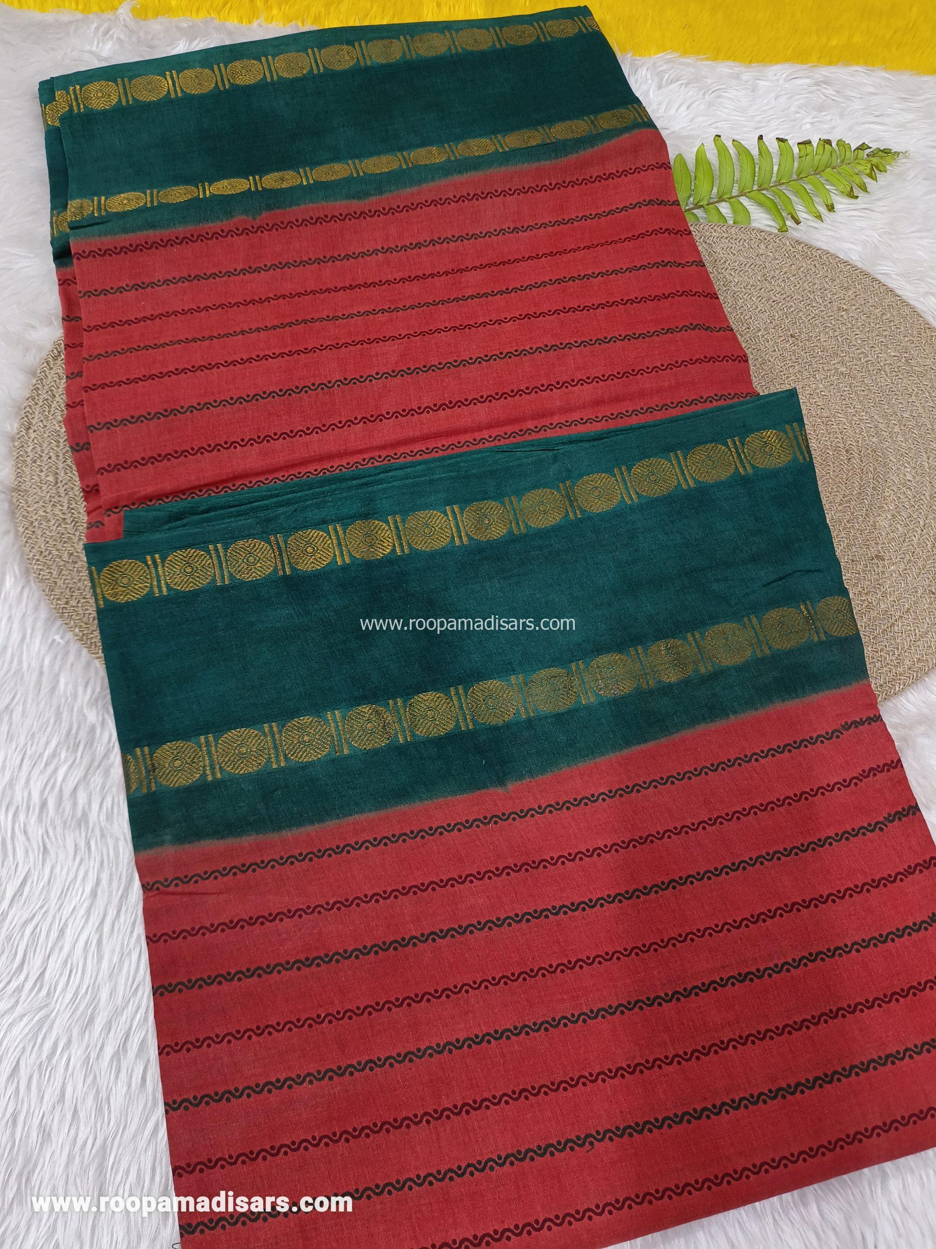 SUNGUDI SAREES -10.5YARDS MADISAR SAREE WITHOUT BLOUSE PIECE - Image 2