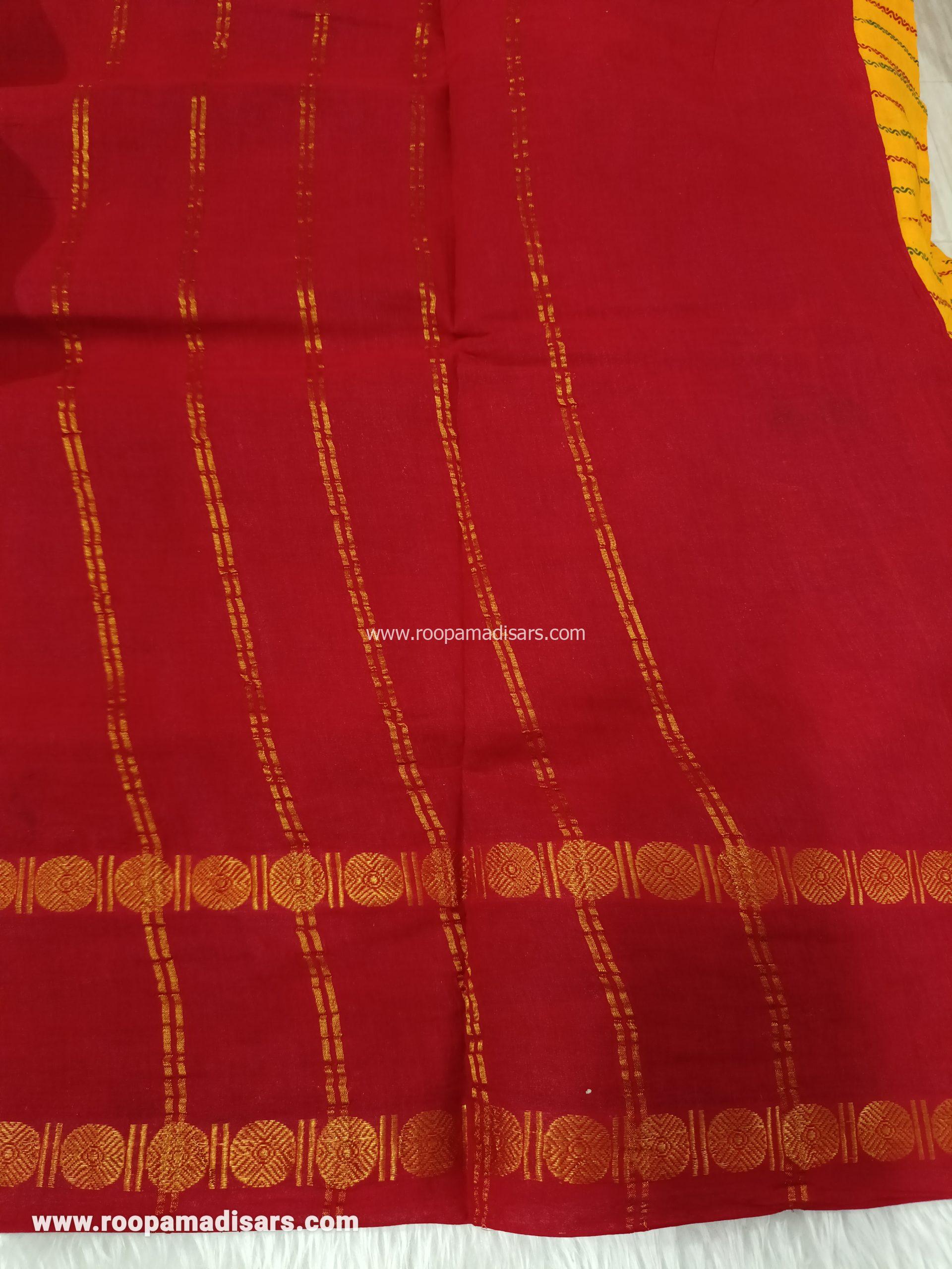 SUNGUDI SAREES -10.5YARDS MADISAR SAREE WITHOUT BLOUSE PIECE - Image 3