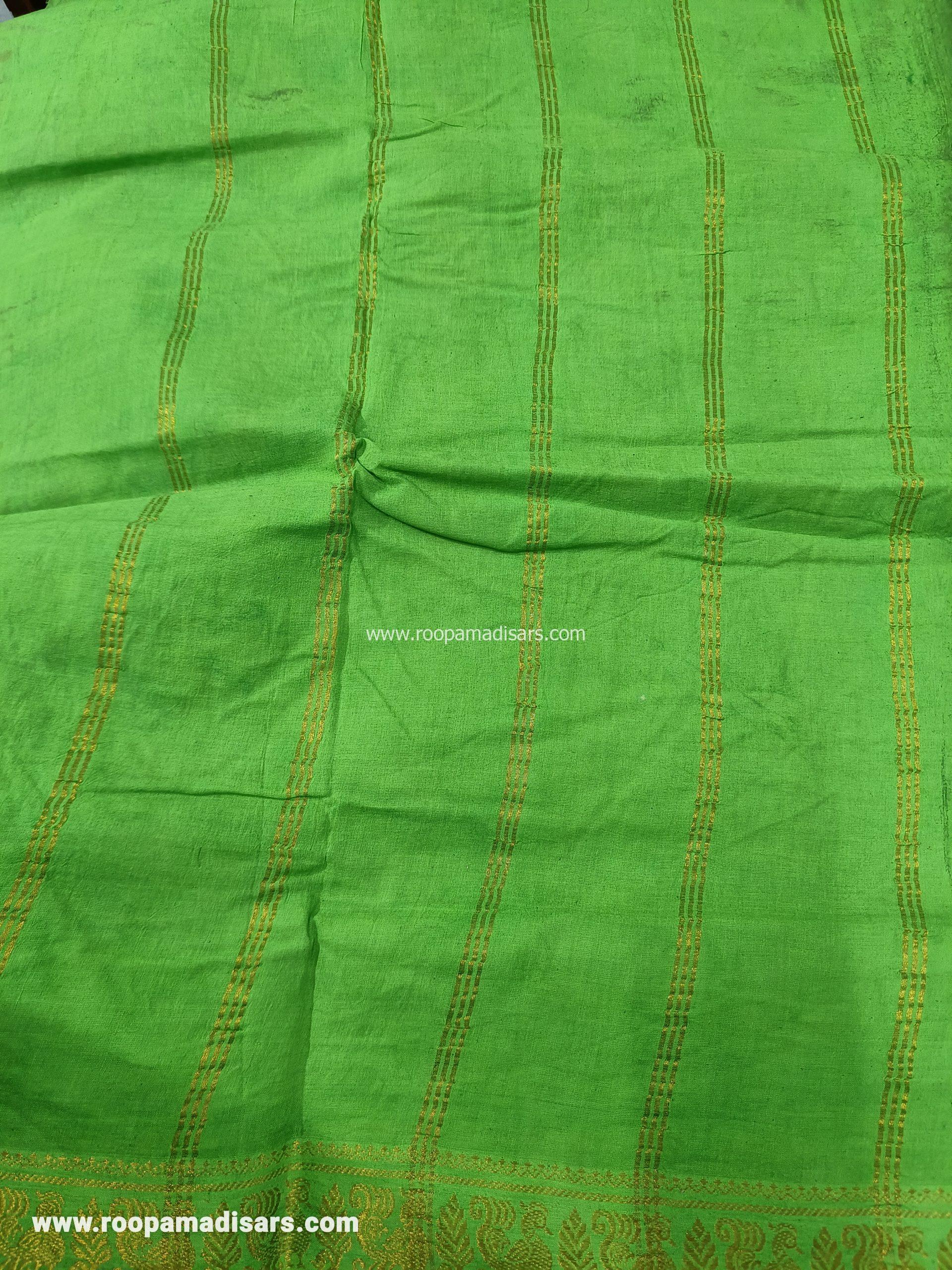 SUNGUDI KALAMKARI SAREES -10.5YARDS MADISAR SAREE WITHOUT BLOUSE PIECE - Image 3