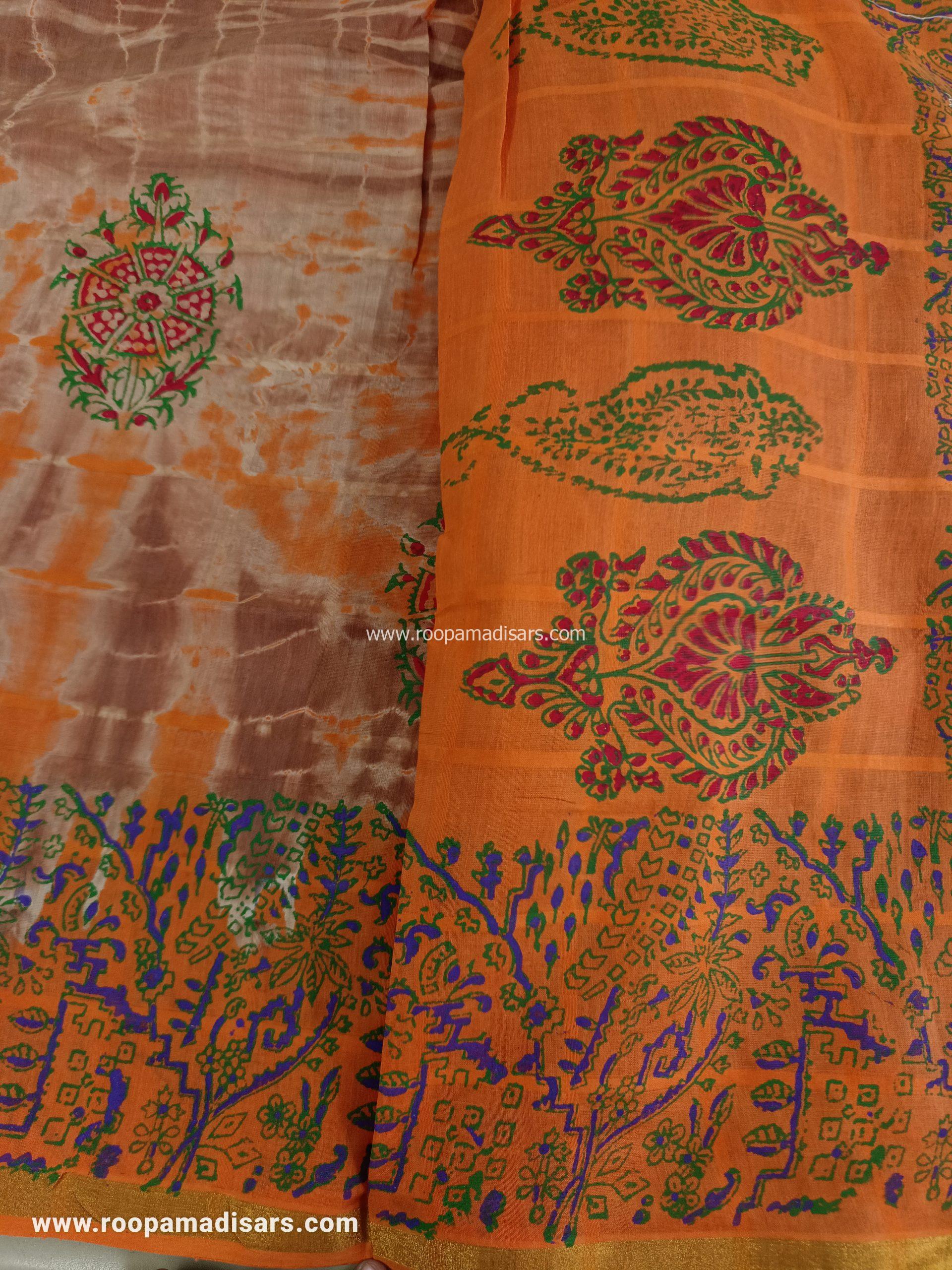 BATIK SAREES -10.5 YARDS ORIGINAL WAX PRINTED BATIK MADISAR SAREE WITHOUT BLOUSE PIECE - Image 2