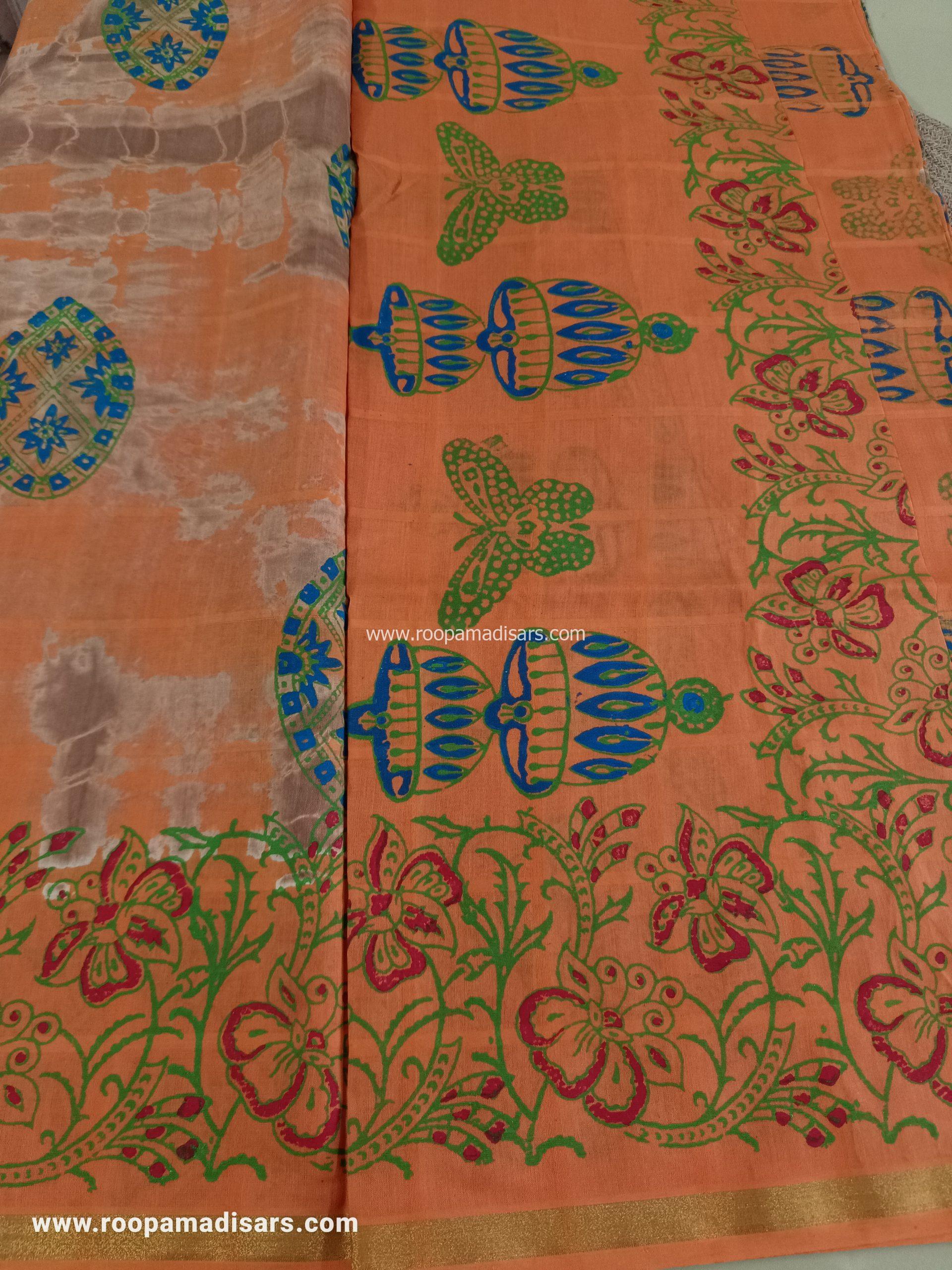 BATIK SAREES -10.5 YARDS ORIGINAL WAX PRINTED BATIK MADISAR SAREE WITHOUT BLOUSE PIECE - Image 2