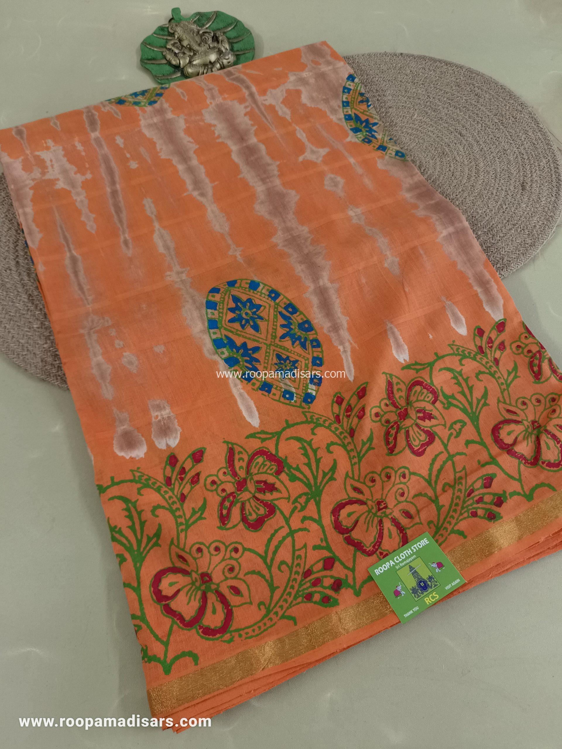 BATIK SAREES -10.5 YARDS ORIGINAL WAX PRINTED BATIK MADISAR SAREE WITHOUT BLOUSE PIECE