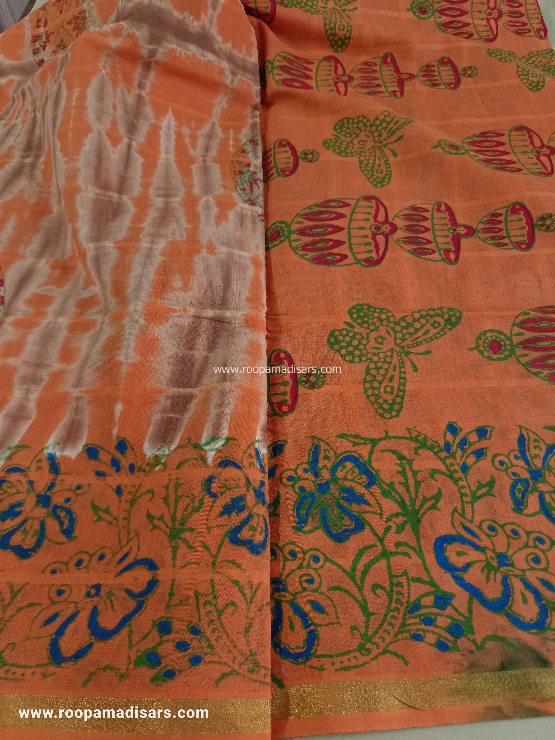 BATIK SAREES -10.5 YARDS ORIGINAL WAX PRINTED BATIK MADISAR SAREE WITHOUT BLOUSE PIECE - Image 2