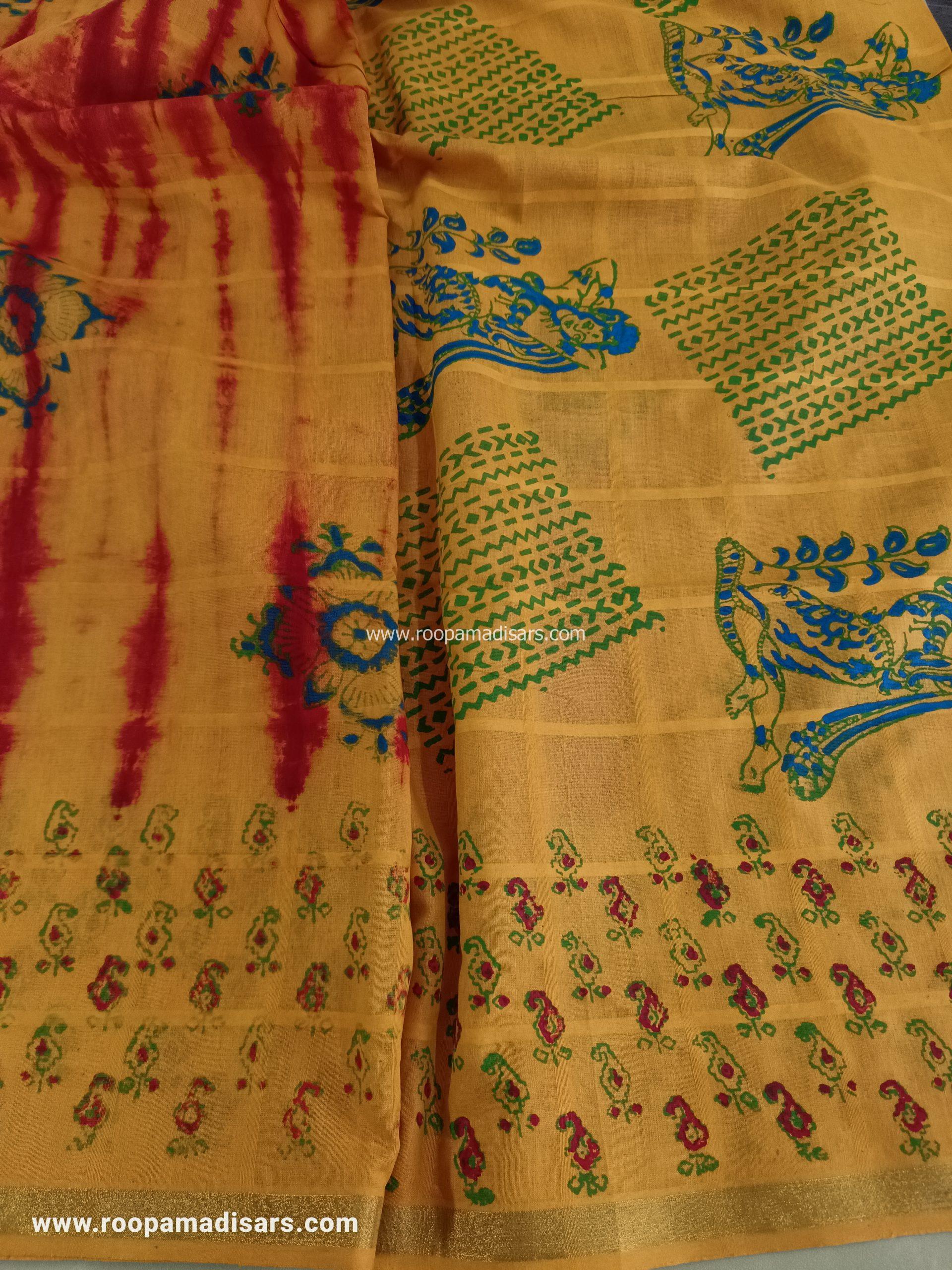 BATIK SAREES -10.5 YARDS ORIGINAL WAX PRINTED BATIK MADISAR SAREE WITHOUT BLOUSE PIECE - Image 2