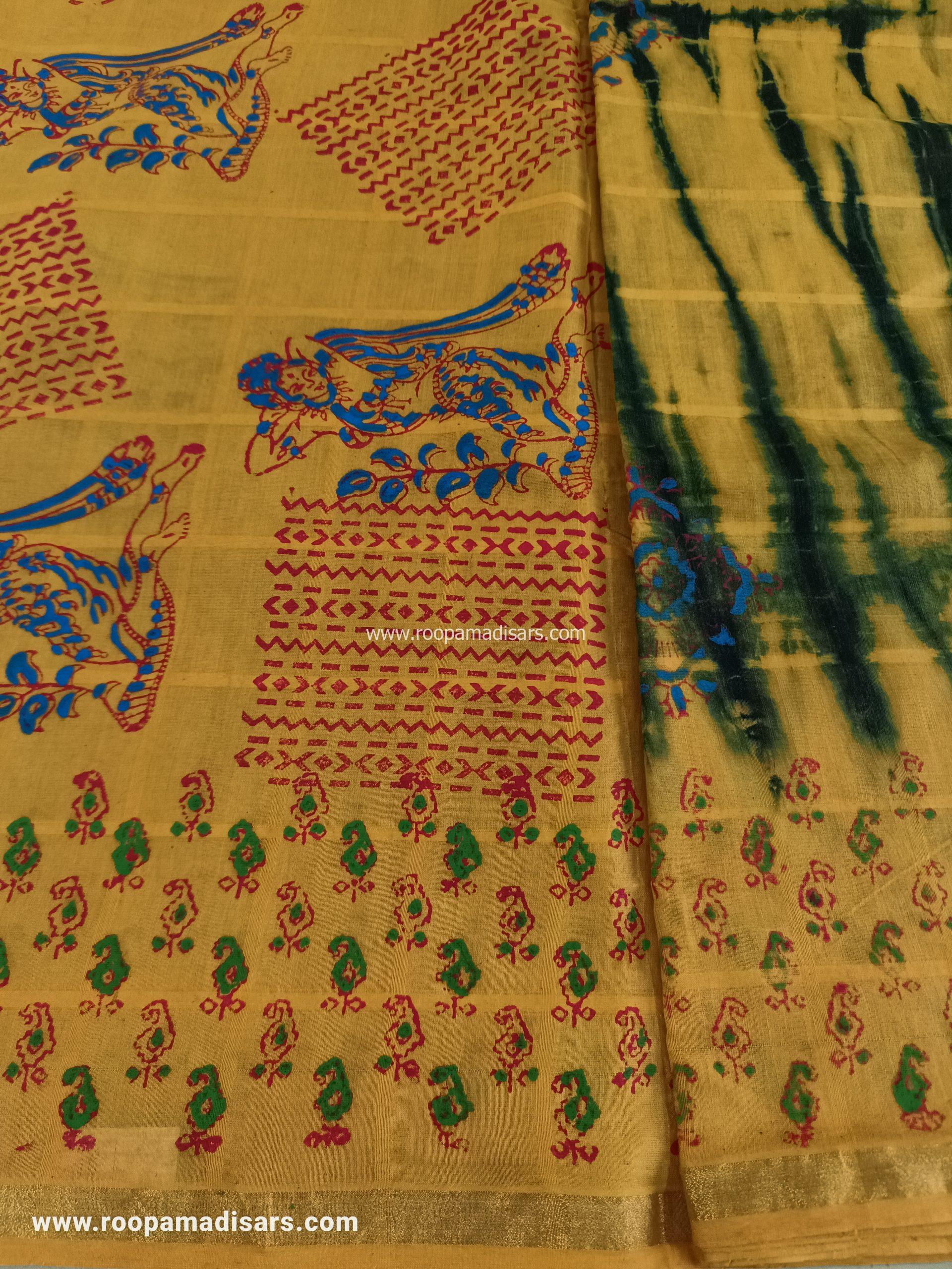 BATIK SAREES -10.5 YARDS ORIGINAL WAX PRINTED BATIK MADISAR SAREE WITHOUT BLOUSE PIECE - Image 2